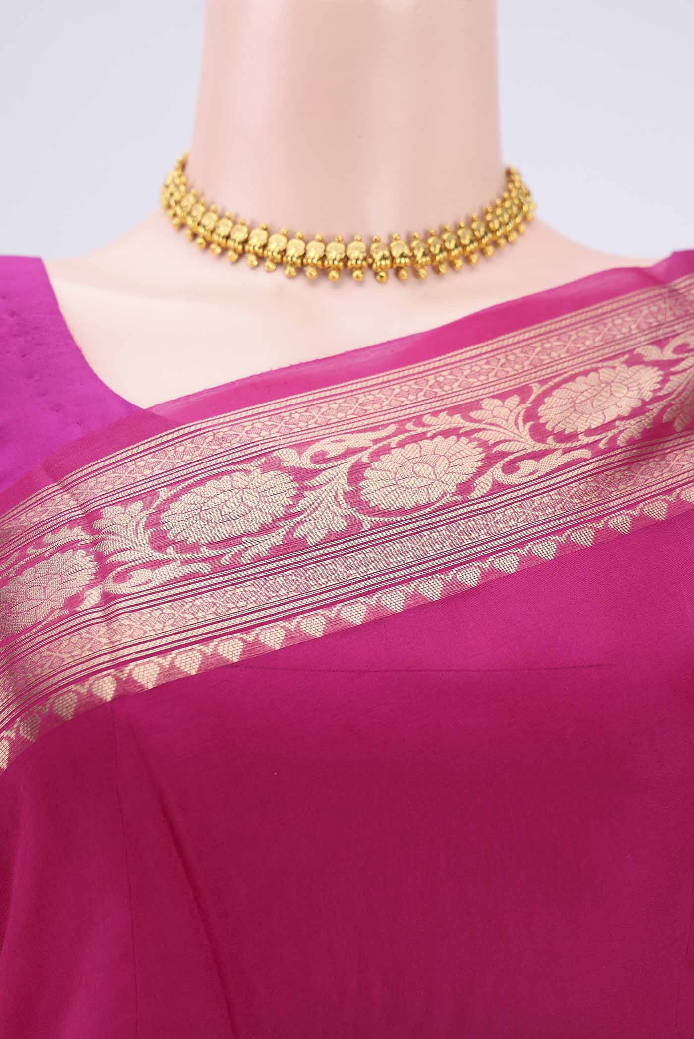 Pink Organza Silk Saree - Image 2