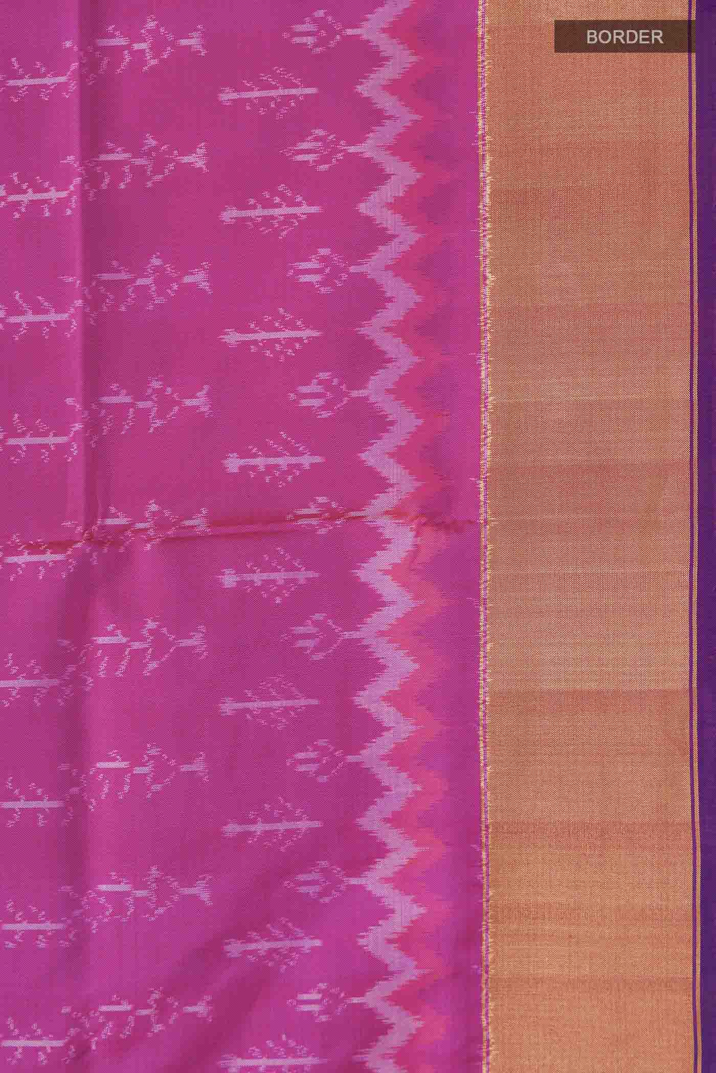 Pink Pochampally Silk Saree - Image 3