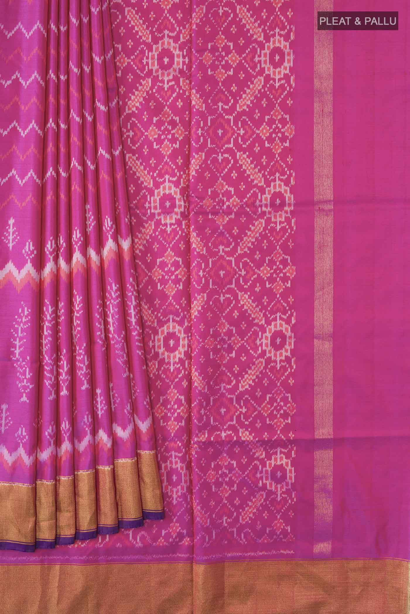 Pink Pochampally Silk Saree - Image 4