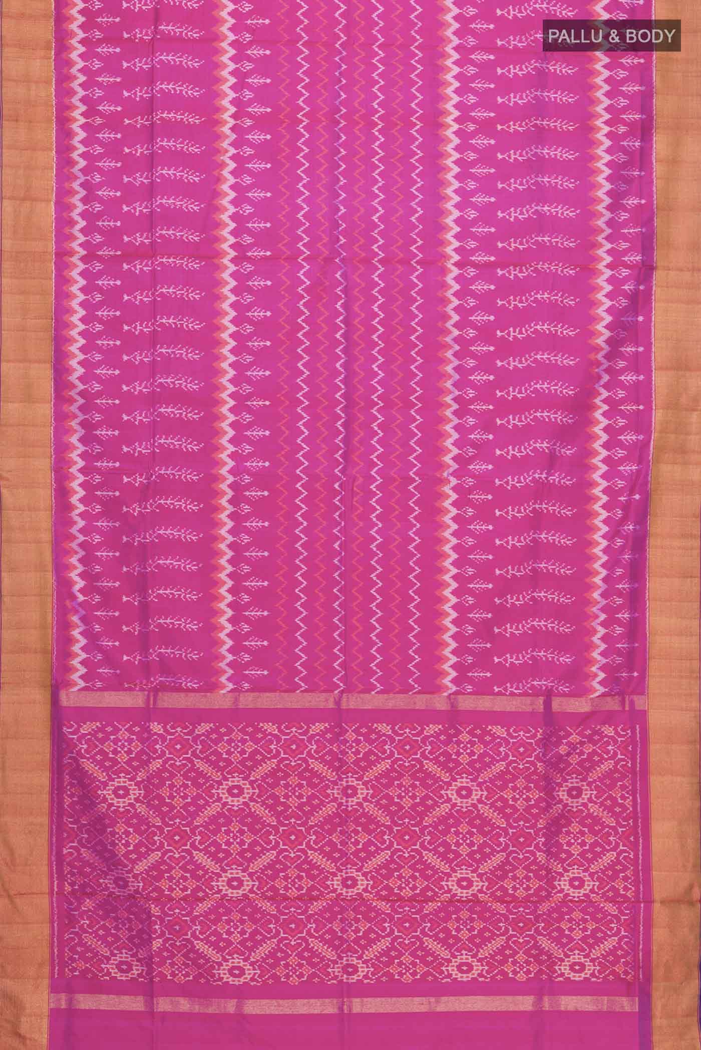 Pink Pochampally Silk Saree - Image 6