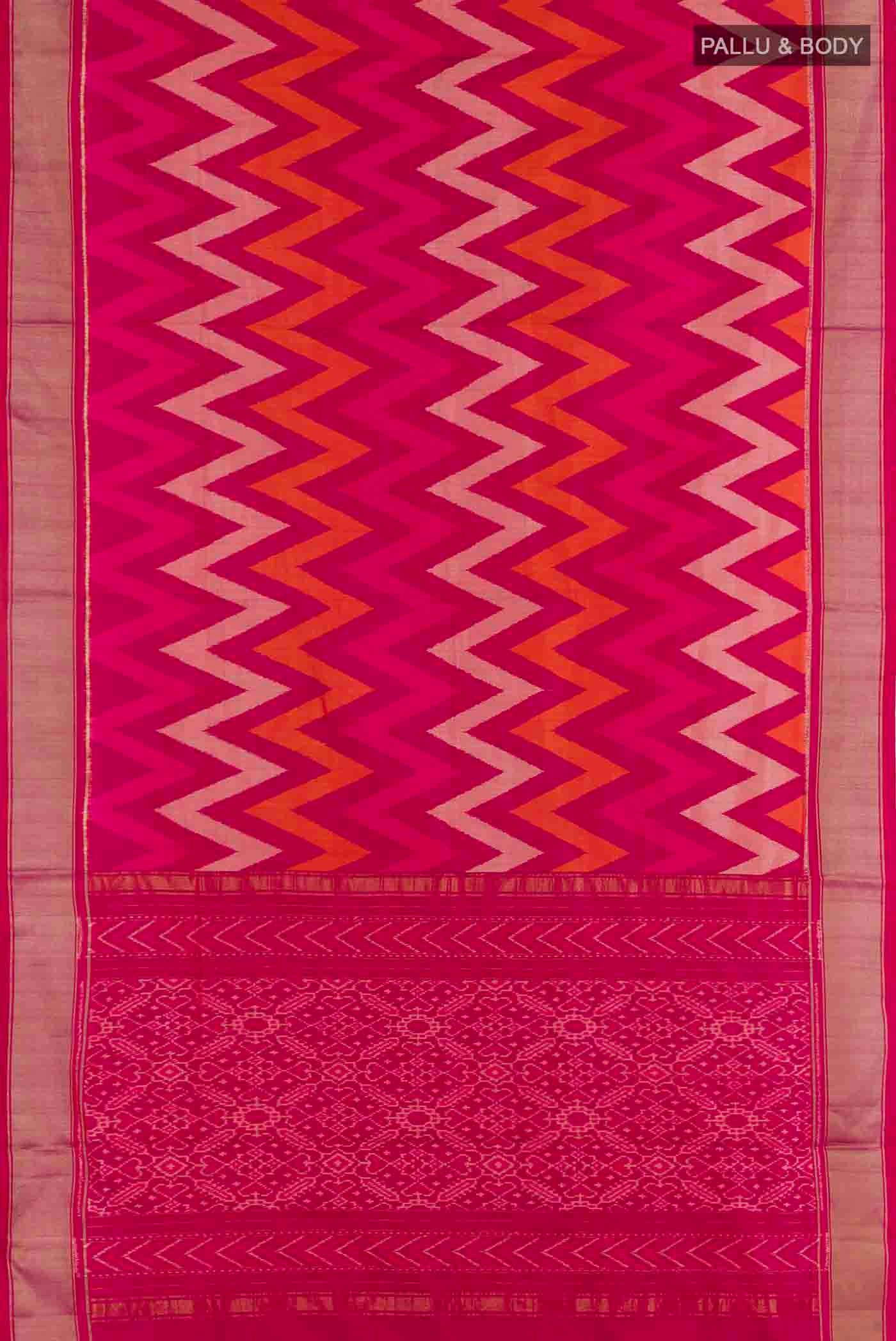 Pink Pochampally Silk Saree - Image 3