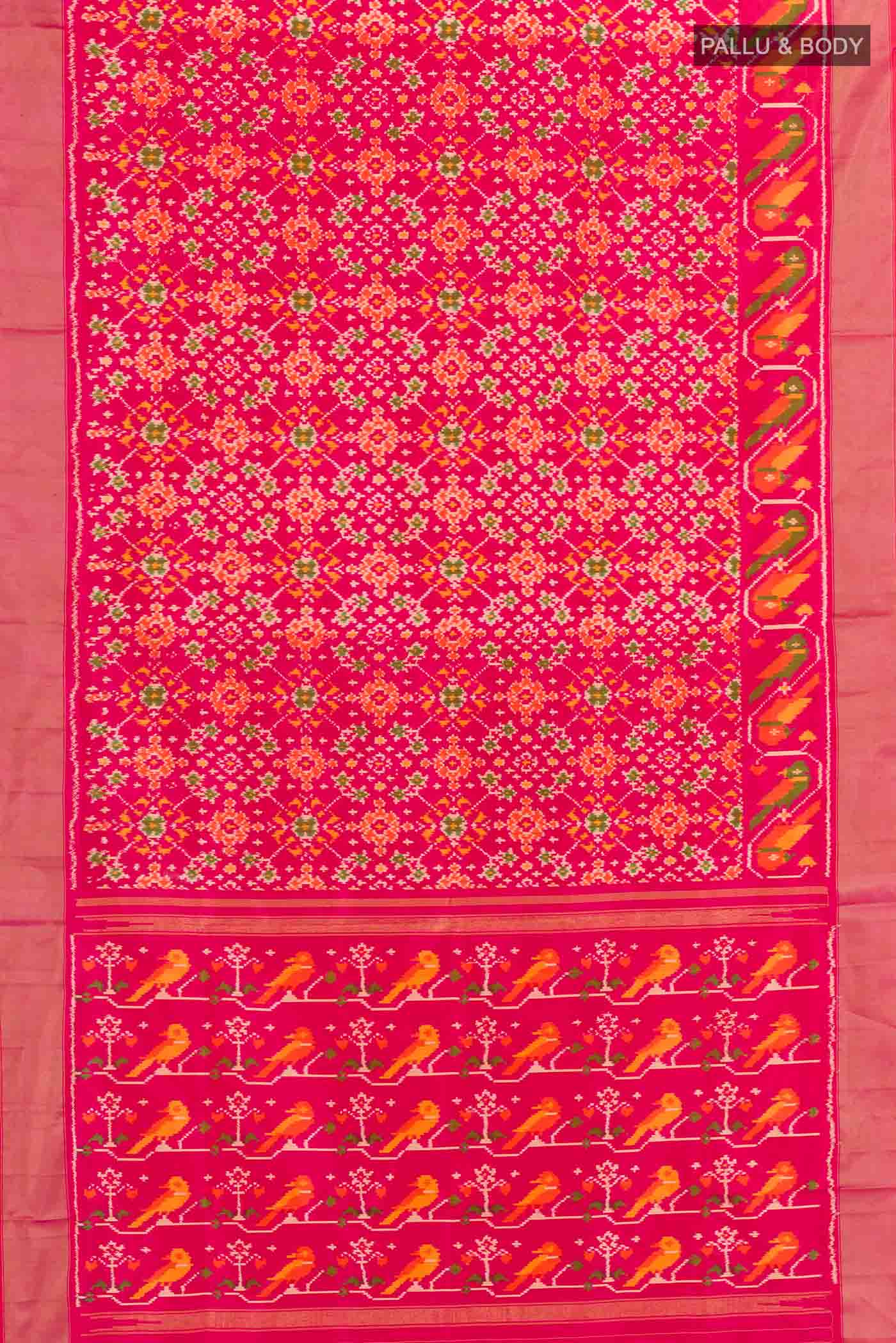 Pink Pochampally Silk Saree - Image 4