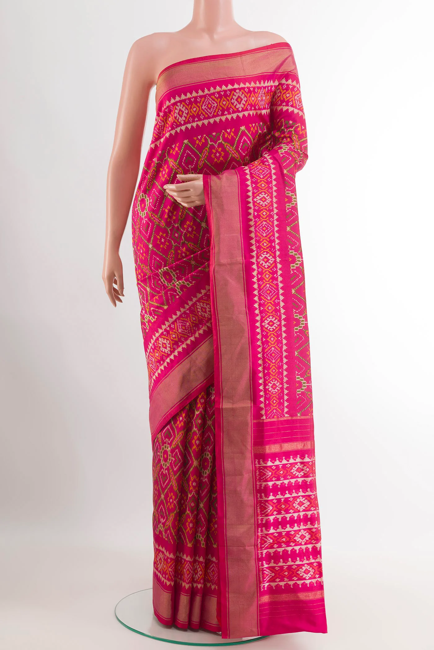Pink Pochampally Silk Saree