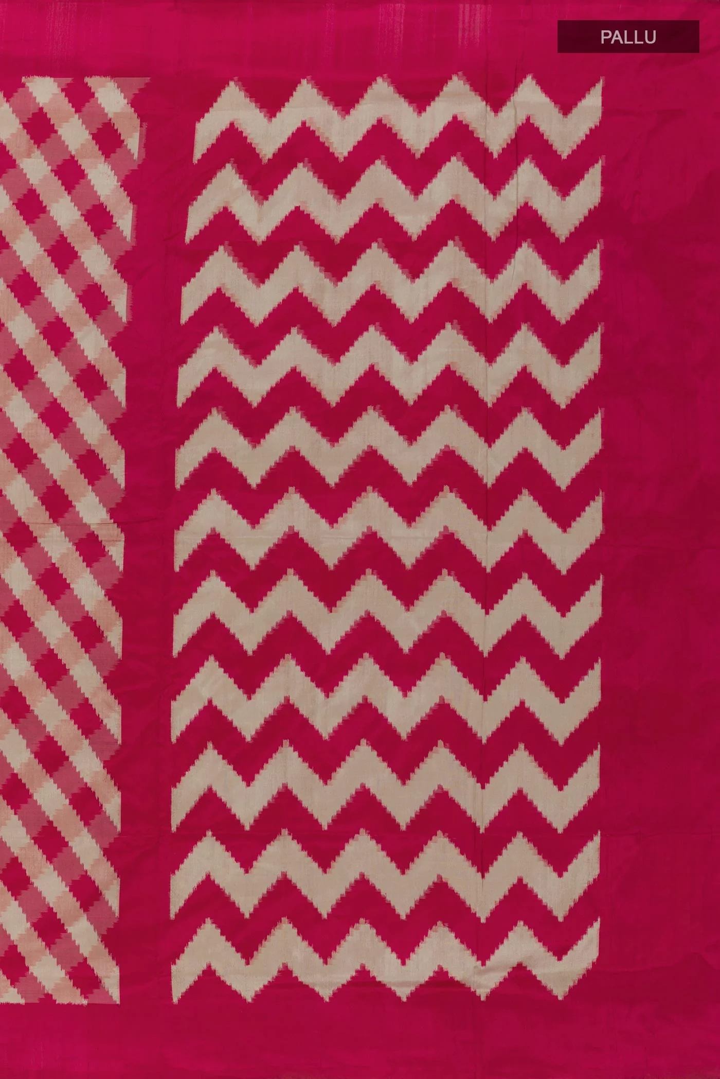 Dark Pink Pochampally Silk Saree - Image 6