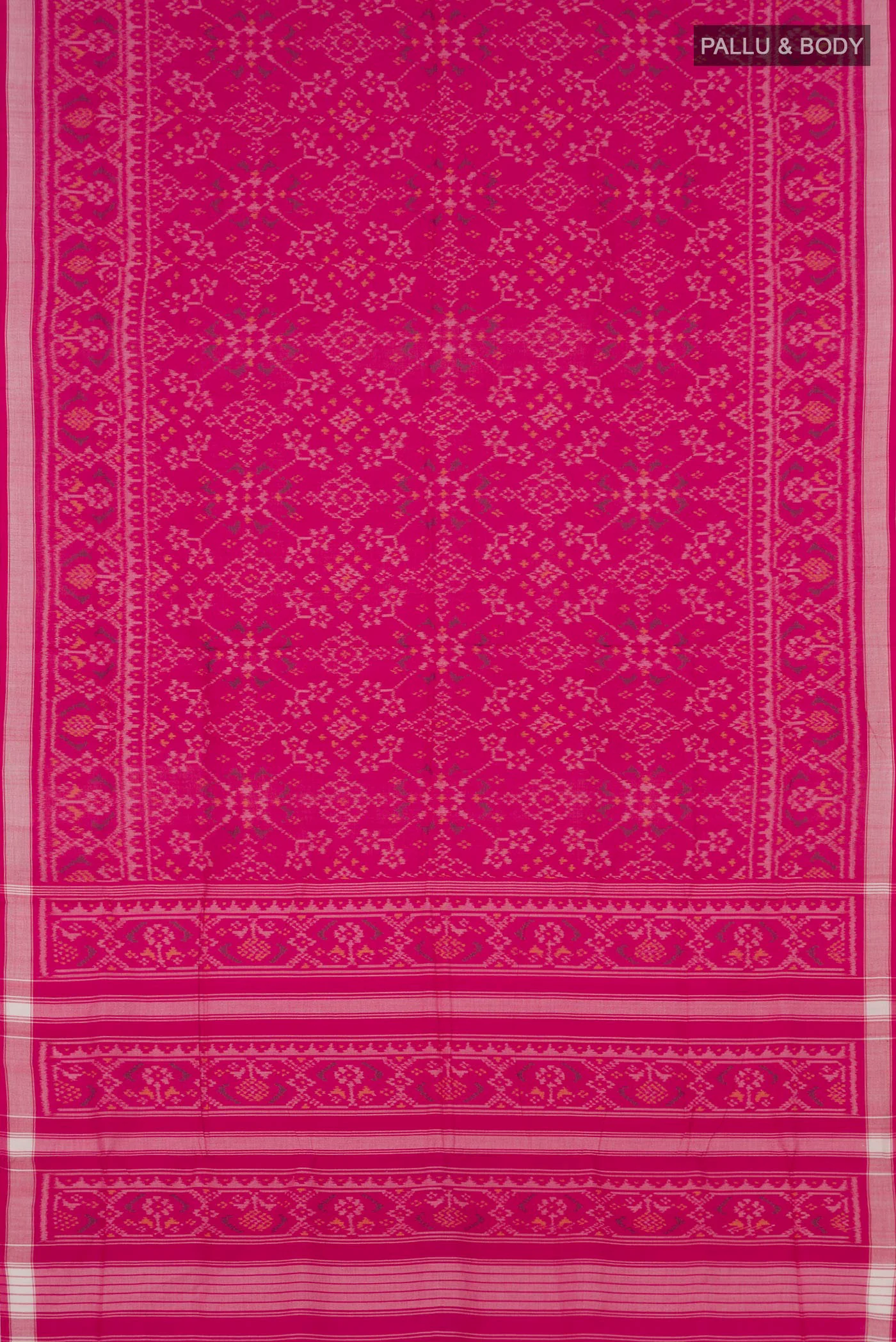 Pink Pochampally Cotton Saree - Image 5