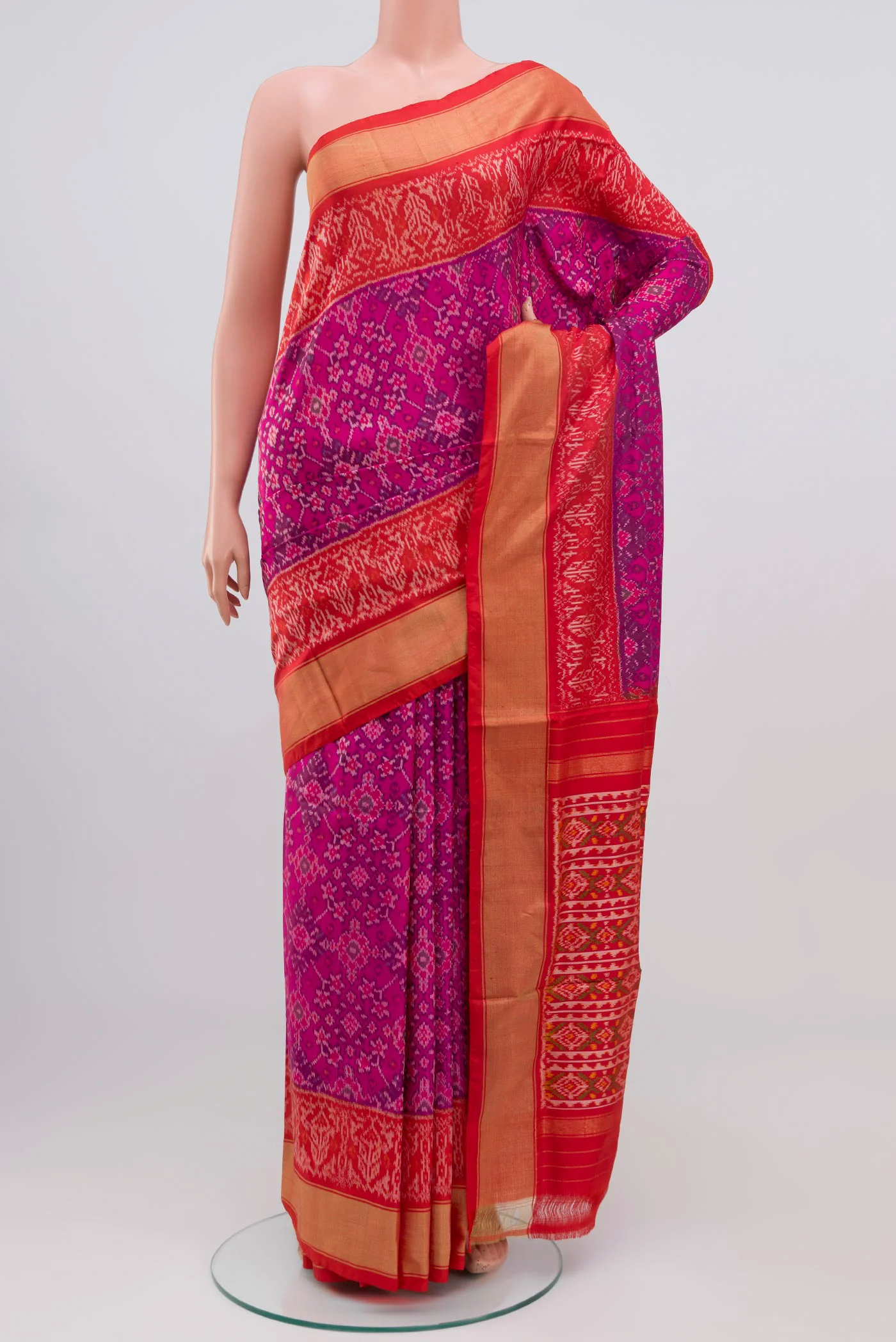 Pink Pochampally Silk Saree