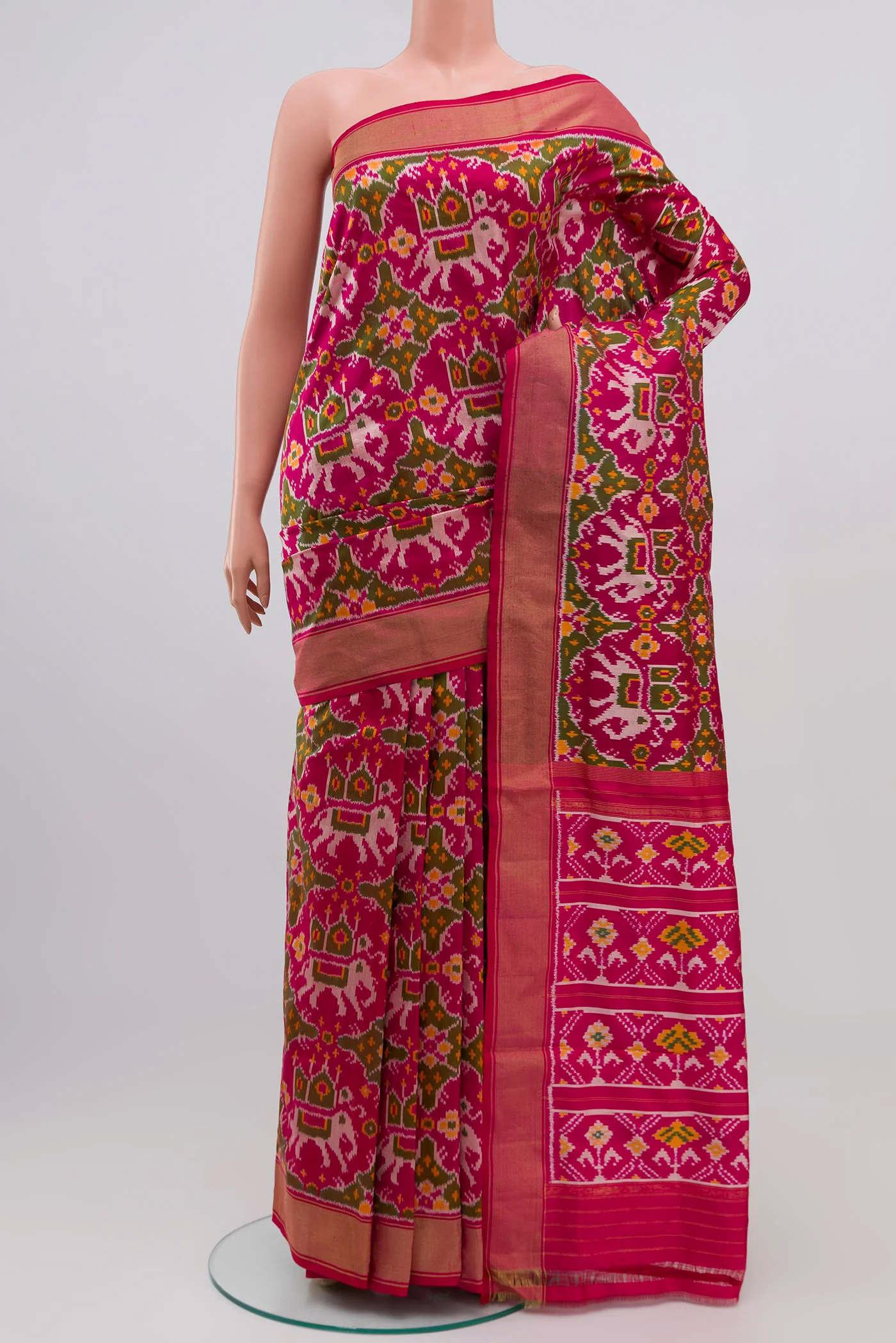 Pink Pochampally Silk Saree