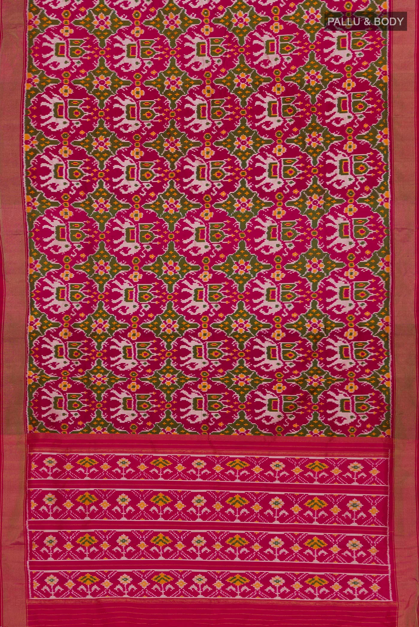 Pink Pochampally Silk Saree - Image 5