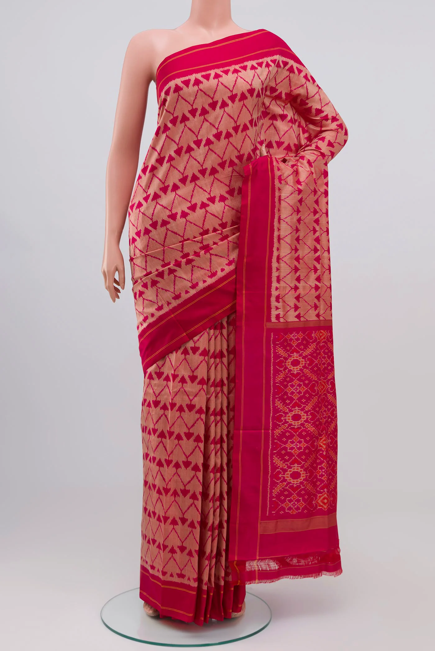 Pink Pochampally Silk Saree