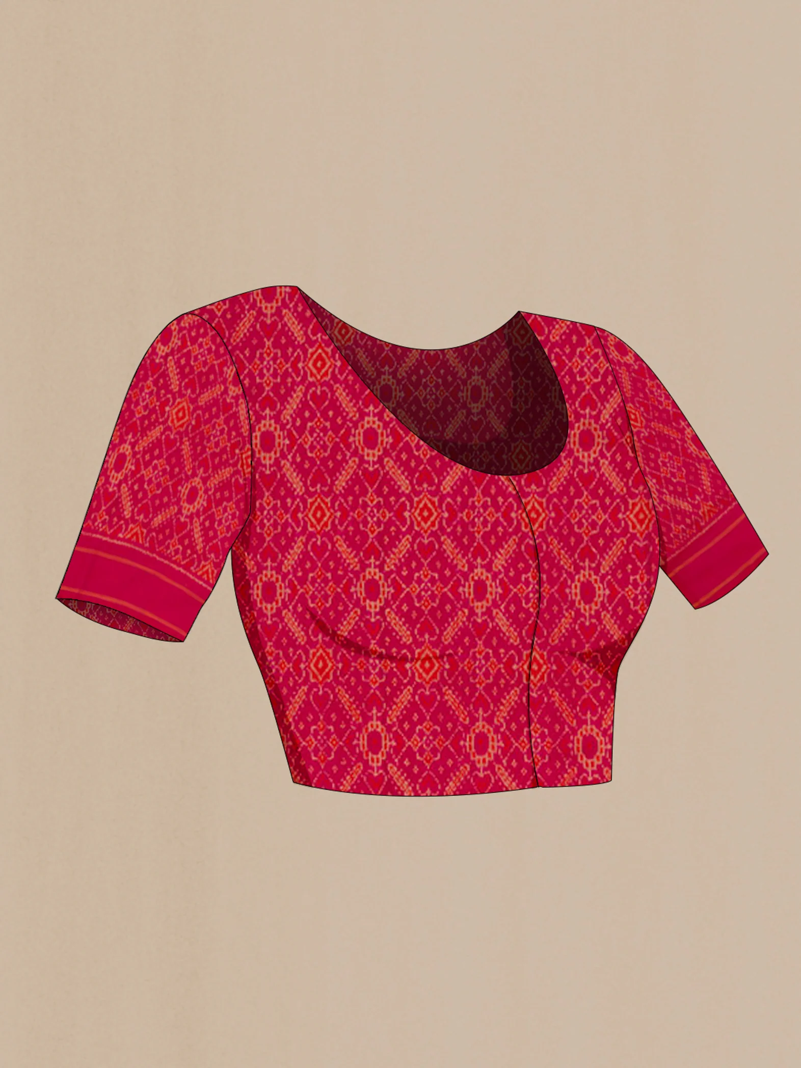Pink Pochampally Silk Saree - Image 4