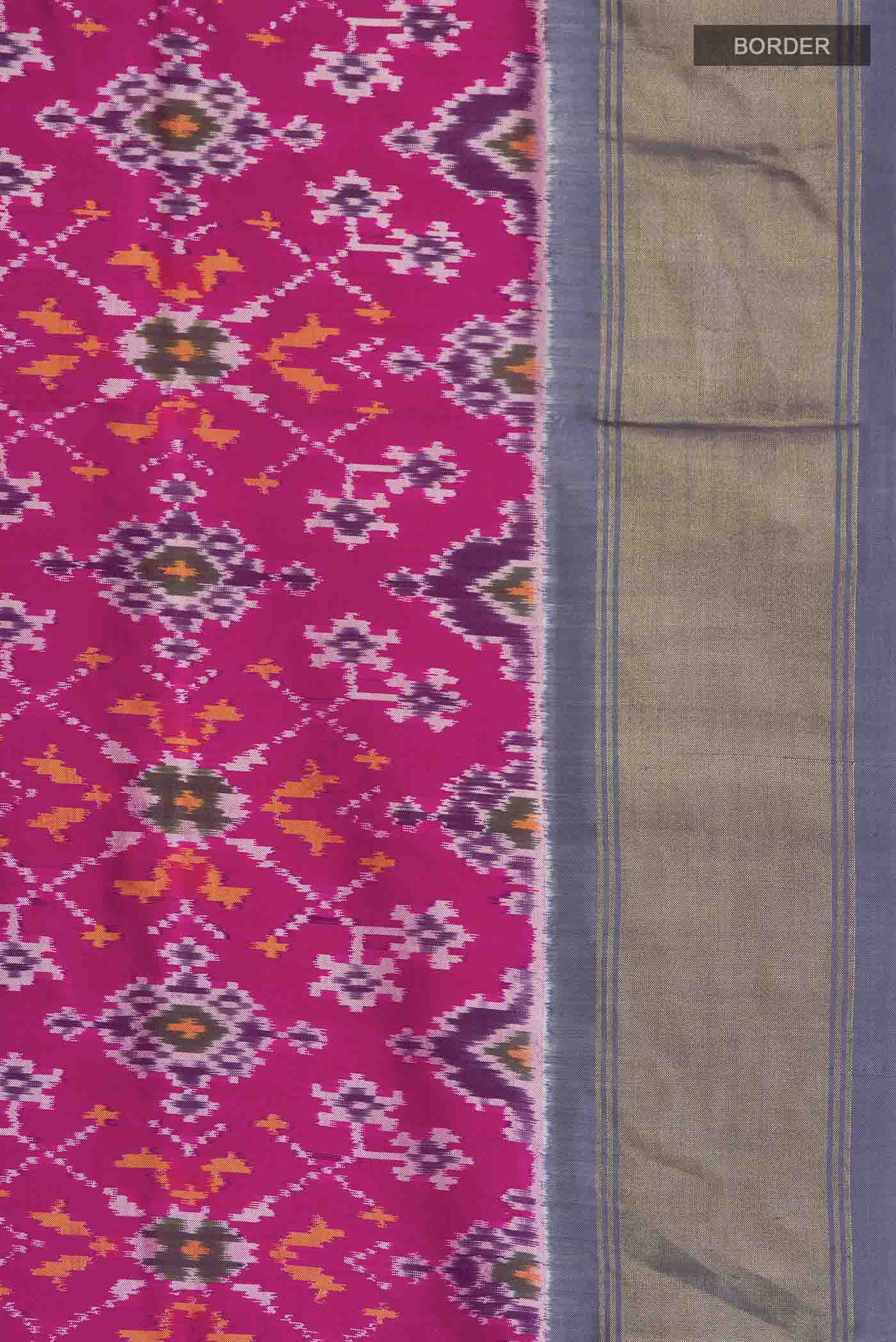 Pink Pochampally Silk Saree - Image 3