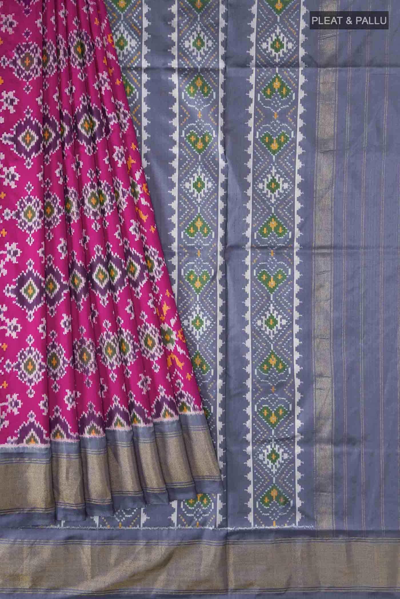 Pink Pochampally Silk Saree - Image 4