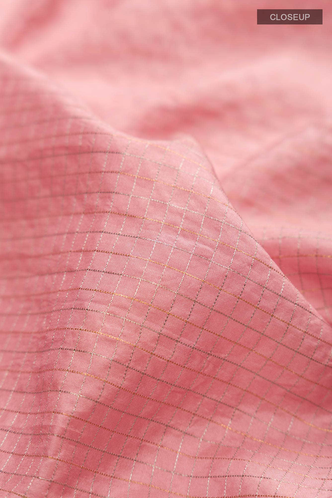 Rose Gold Printed Silk Saree - Image 3