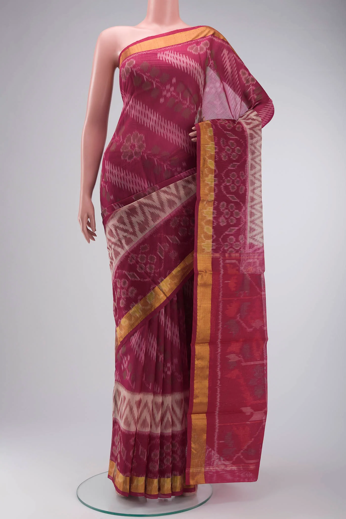 Pink Silk Cotton Saree