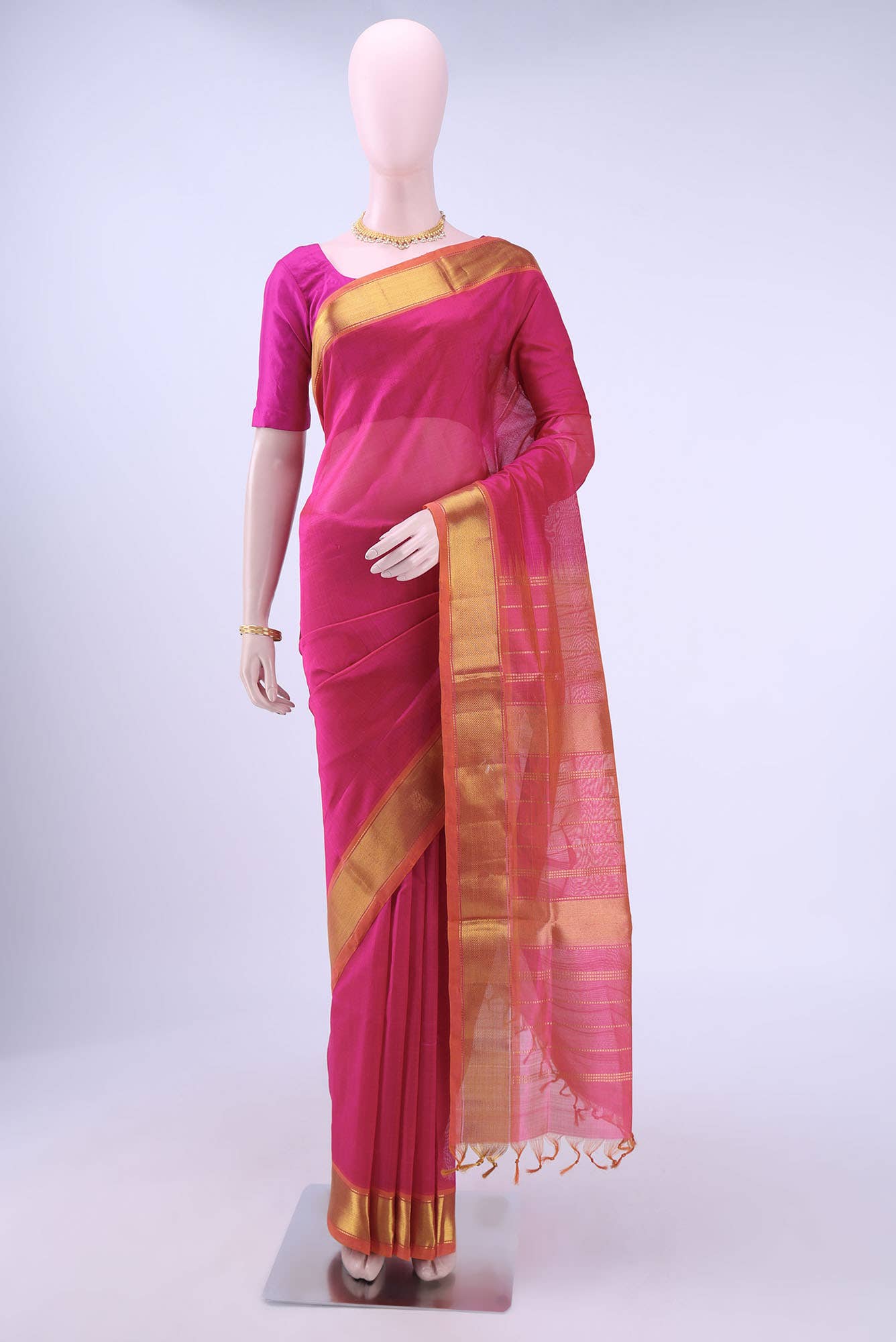 Pink Silk Cotton Saree