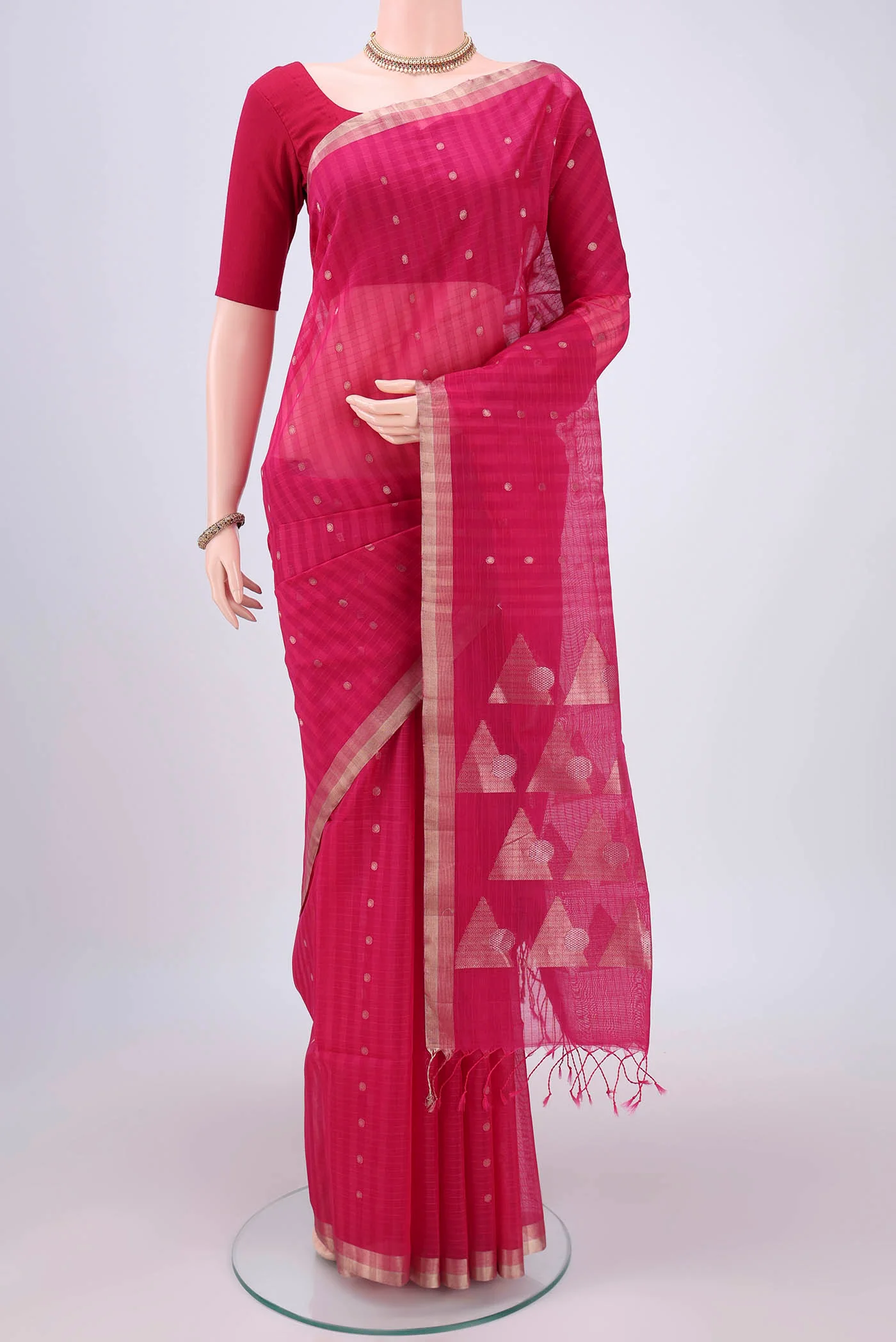 Pink Silk Cotton Saree