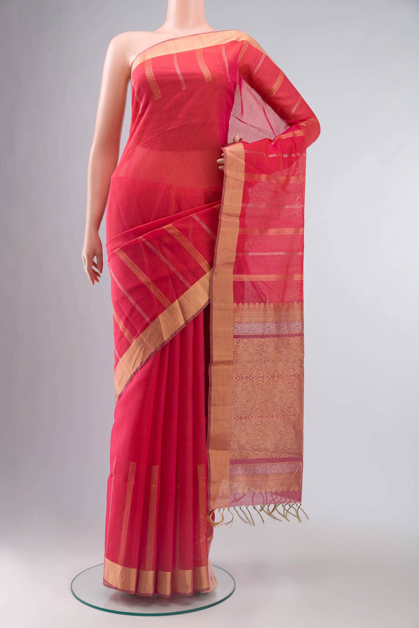 Pink Silk Cotton Saree