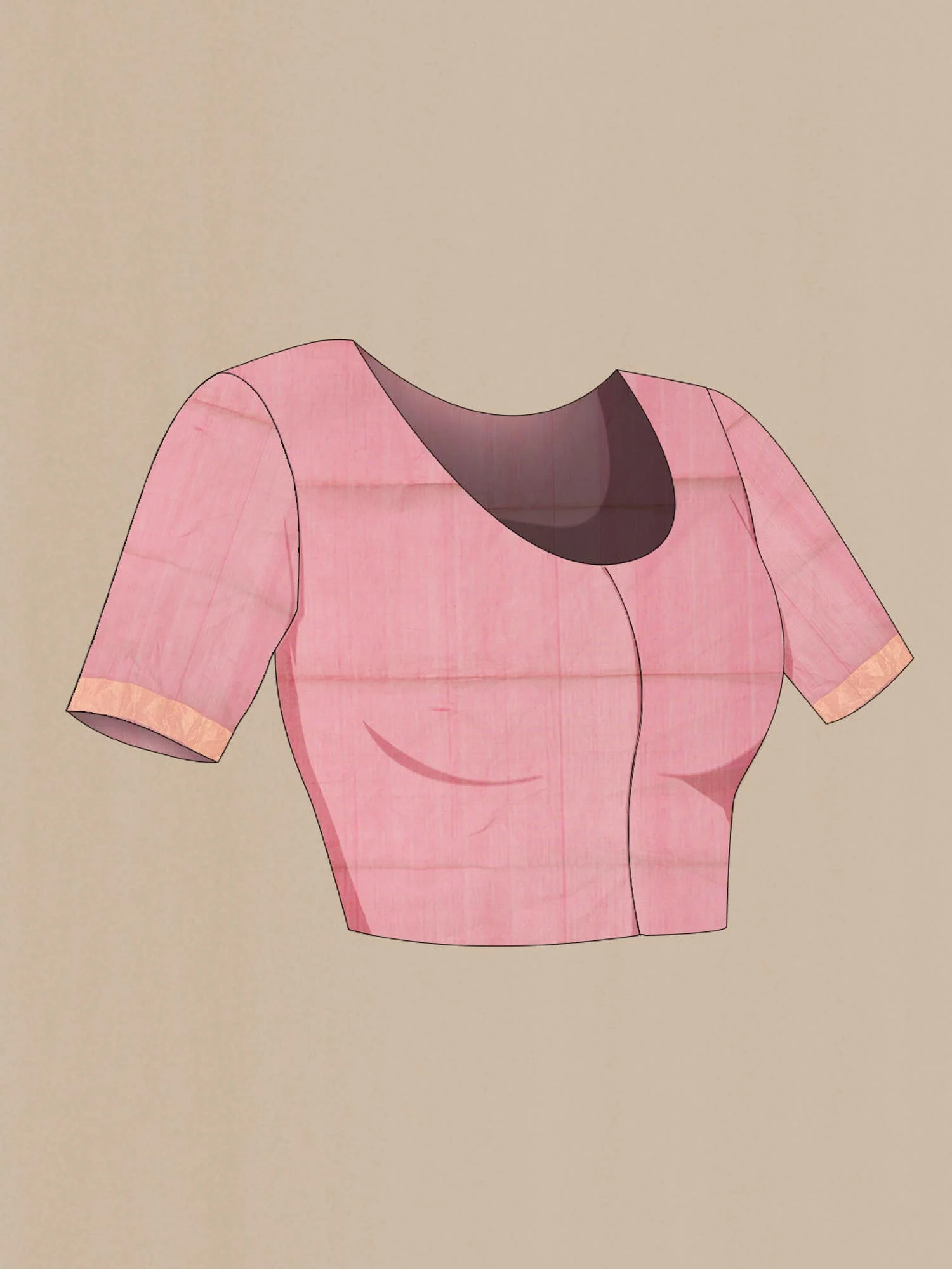 Pink Silk Cotton Saree - Image 3