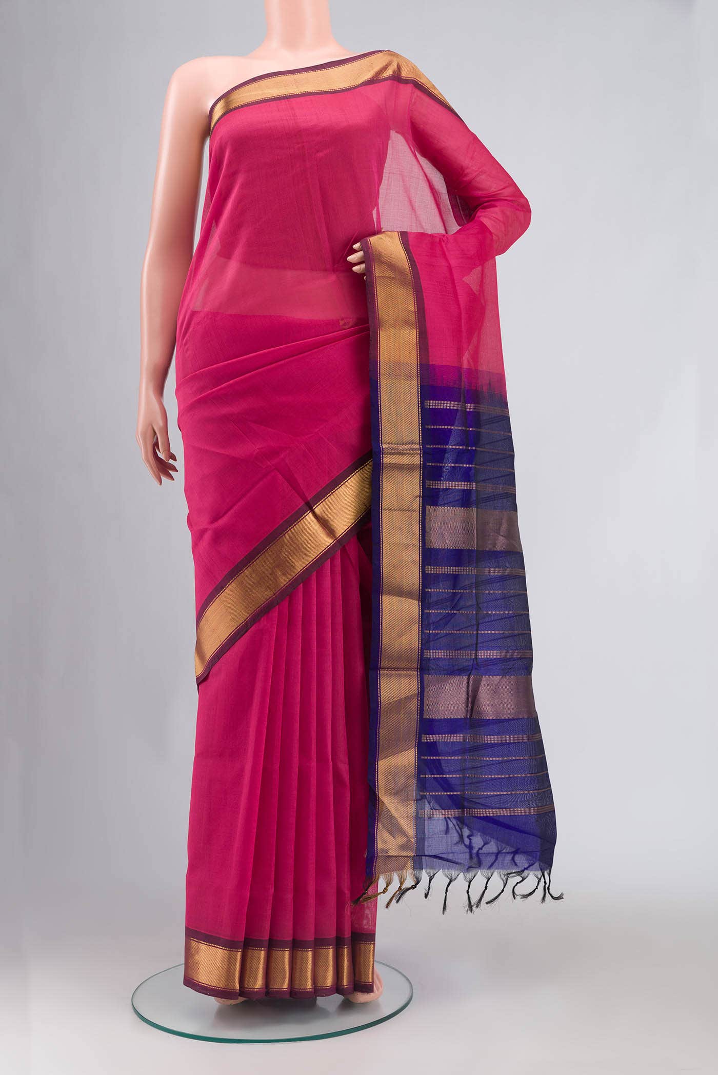 Pink Silk Cotton Saree