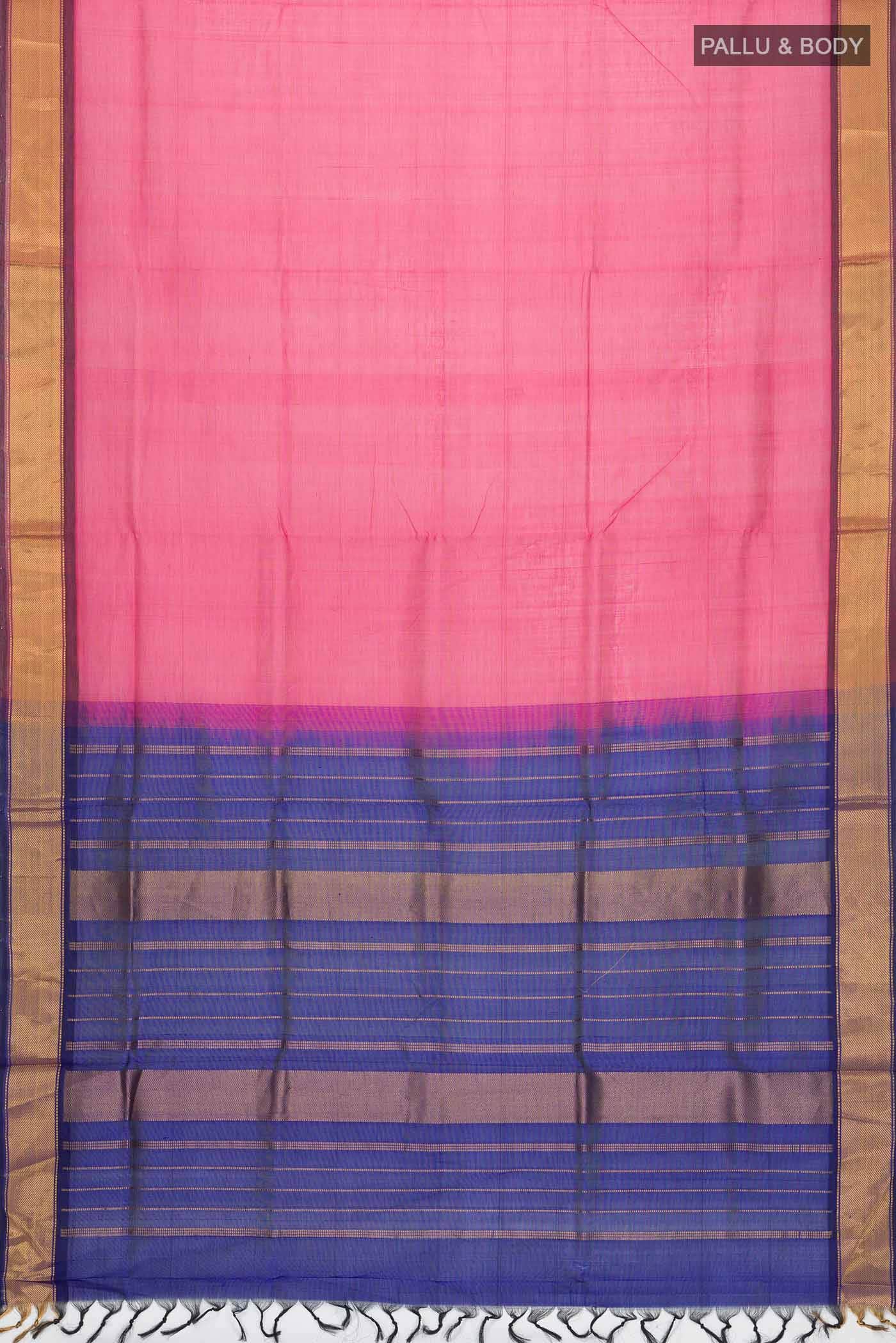 Pink Silk Cotton Saree - Image 2