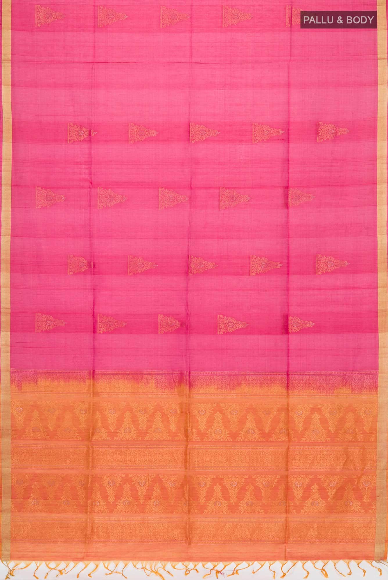 Pink Silk Cotton Saree - Image 2