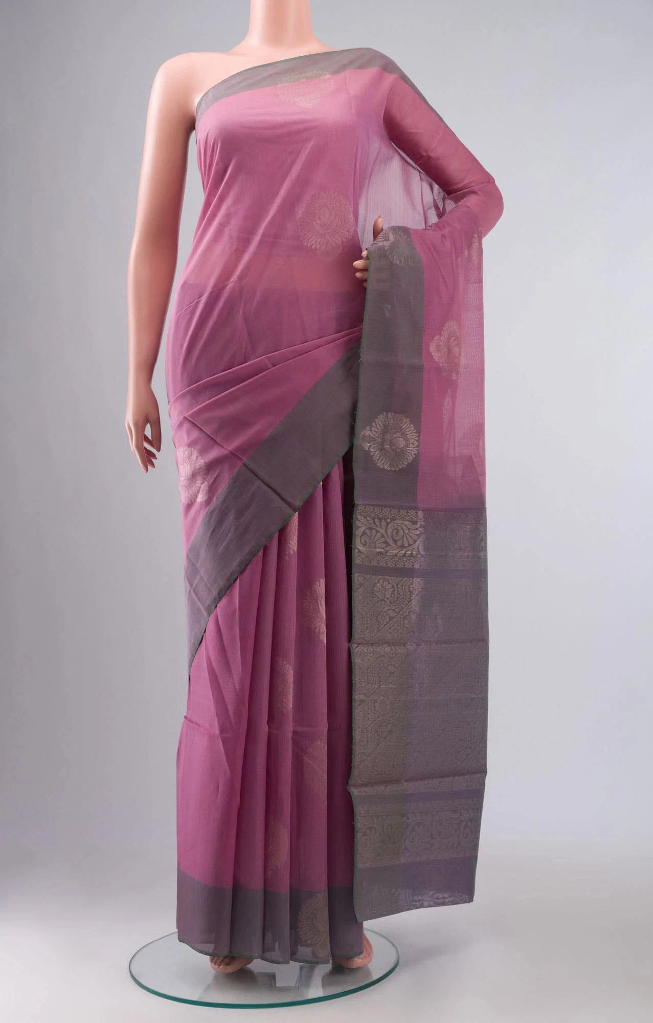 Pink Silk Cotton Saree