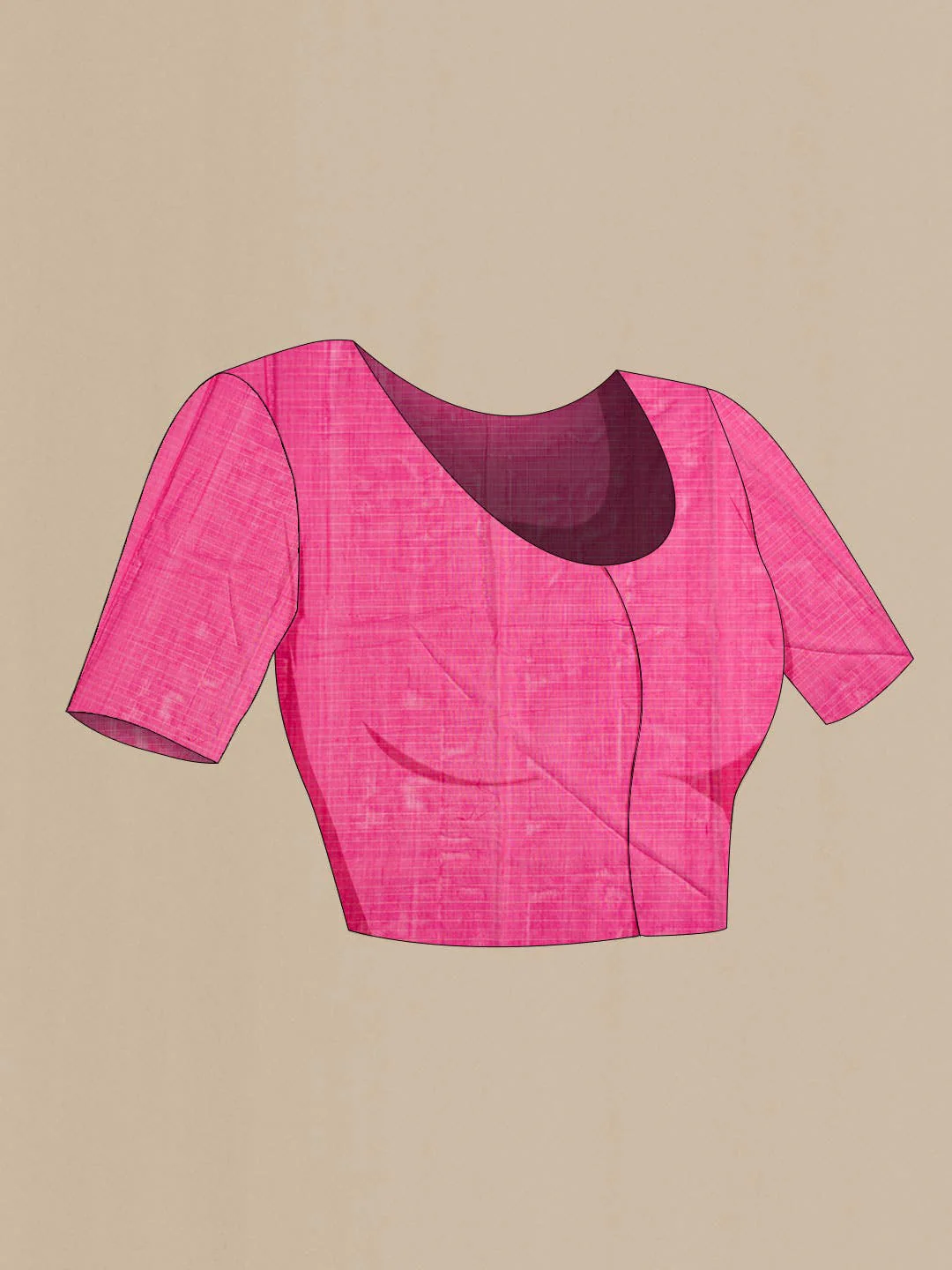 Pink Silk Cotton Saree - Image 5