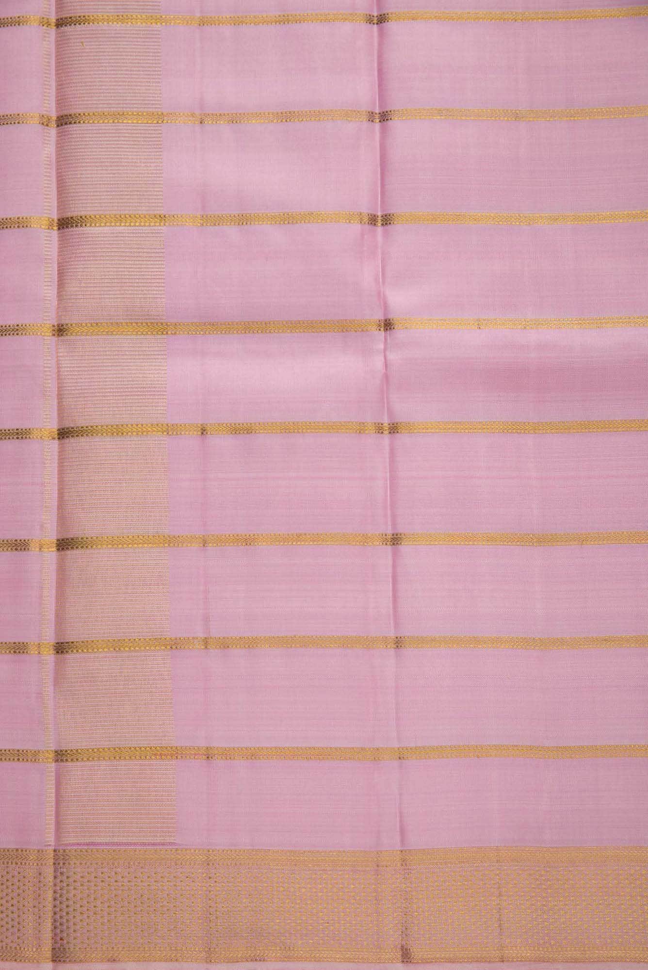 Pink Silk Dhoti With Angavastram (8X4) Muzham - Image 3
