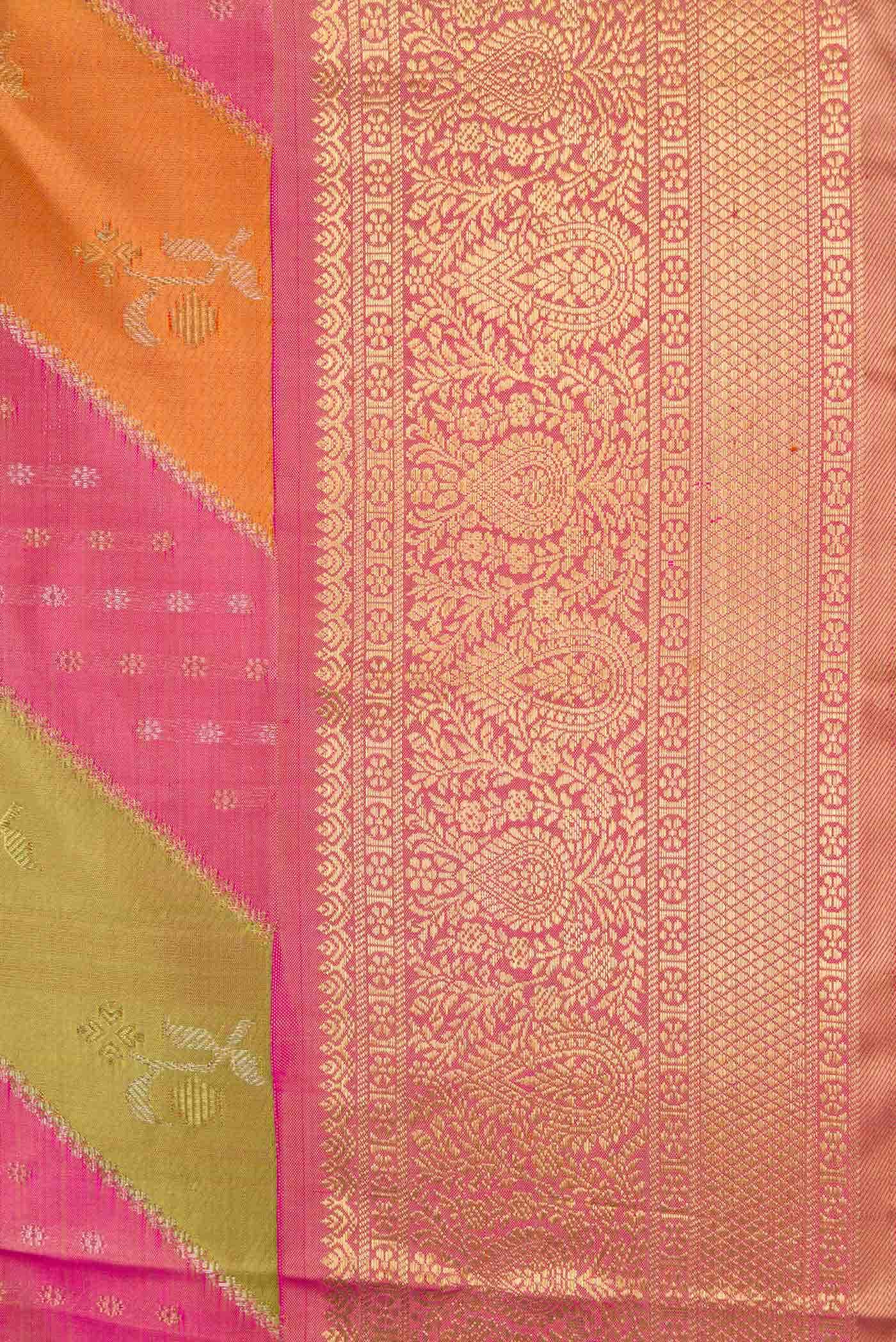 Pure Silk Pure Zari Multi Color Kanjivaram Saree - Image 6