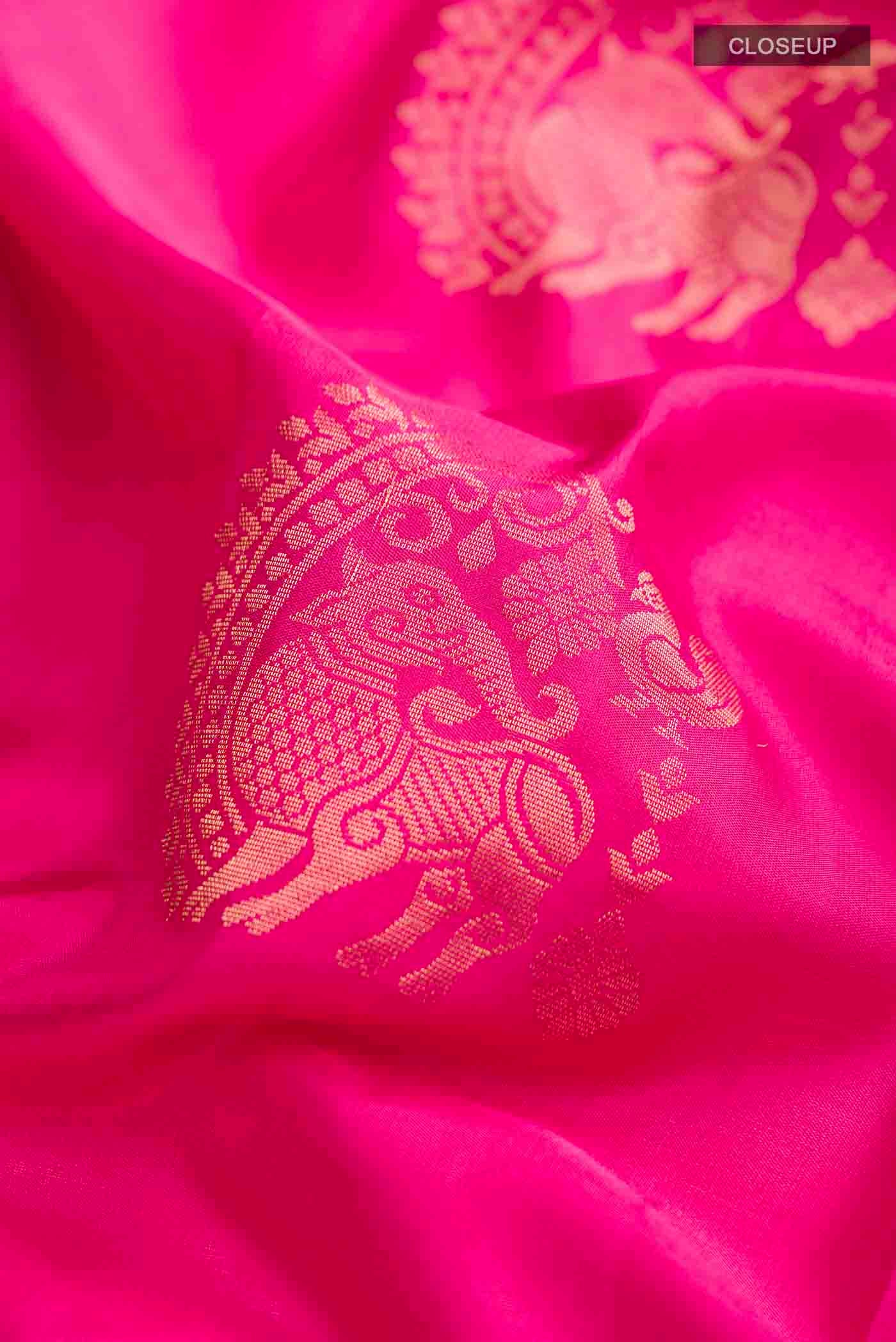 Pink Soft Silk Saree - Image 2