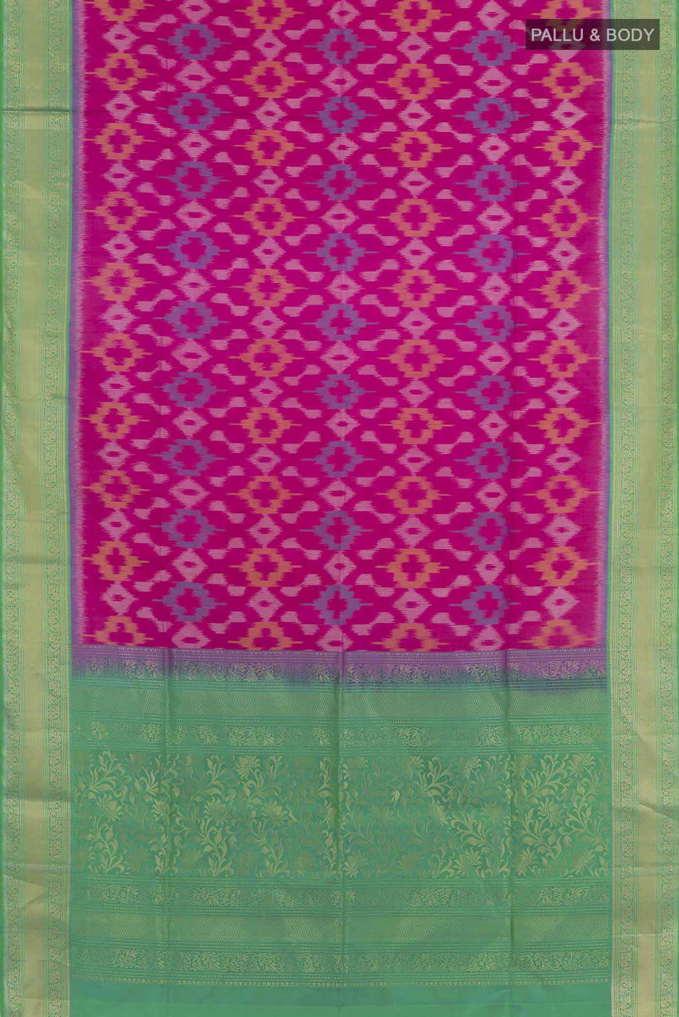 Rani Pink Soft Silk Saree - Image 3