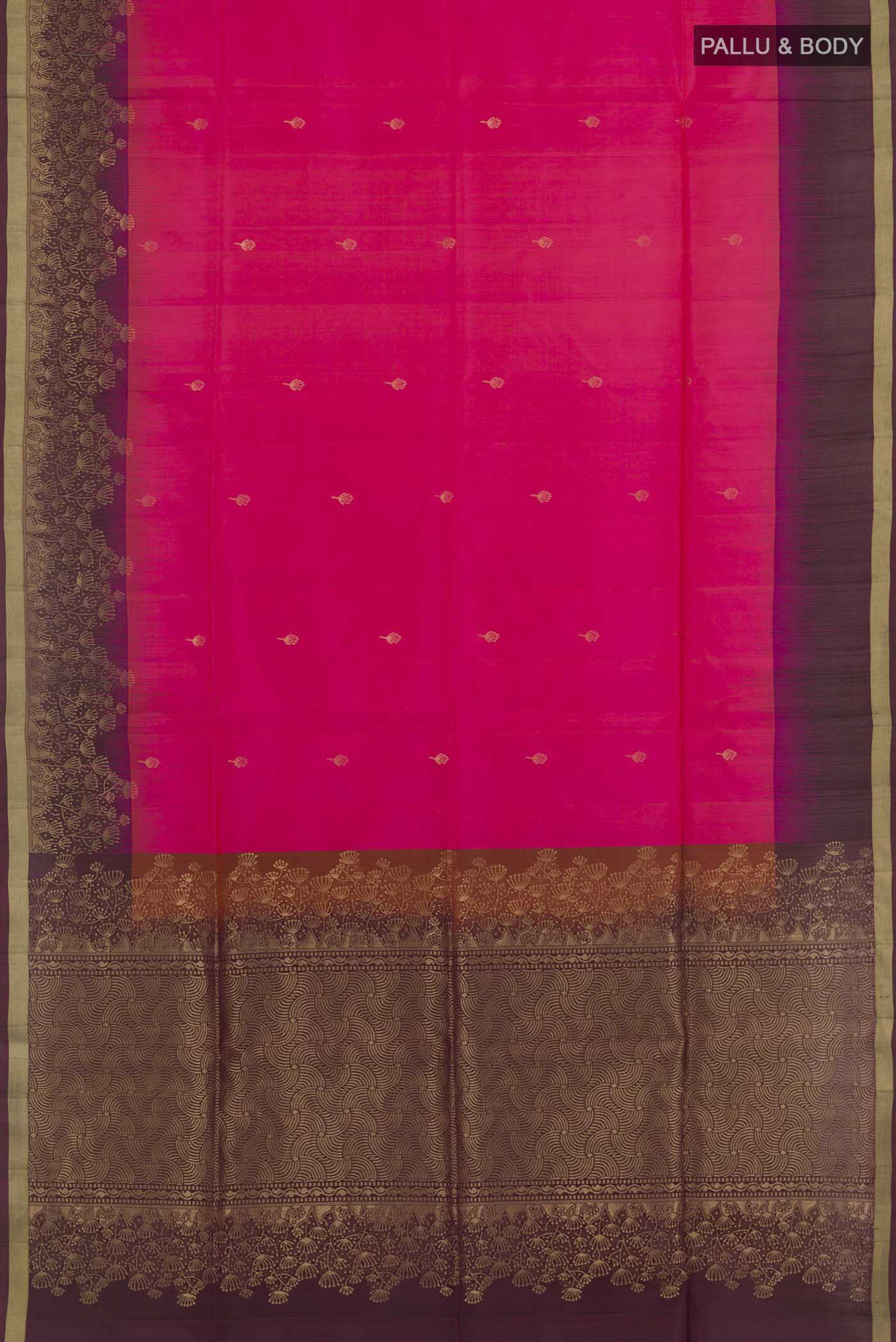 Pink Soft Silk Saree - Image 3
