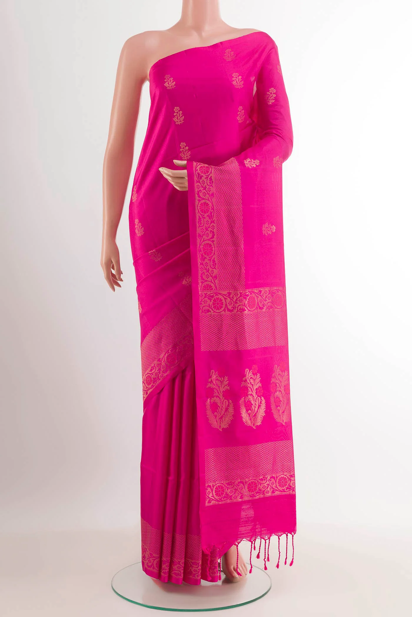 Rani Pink Soft Silk Saree