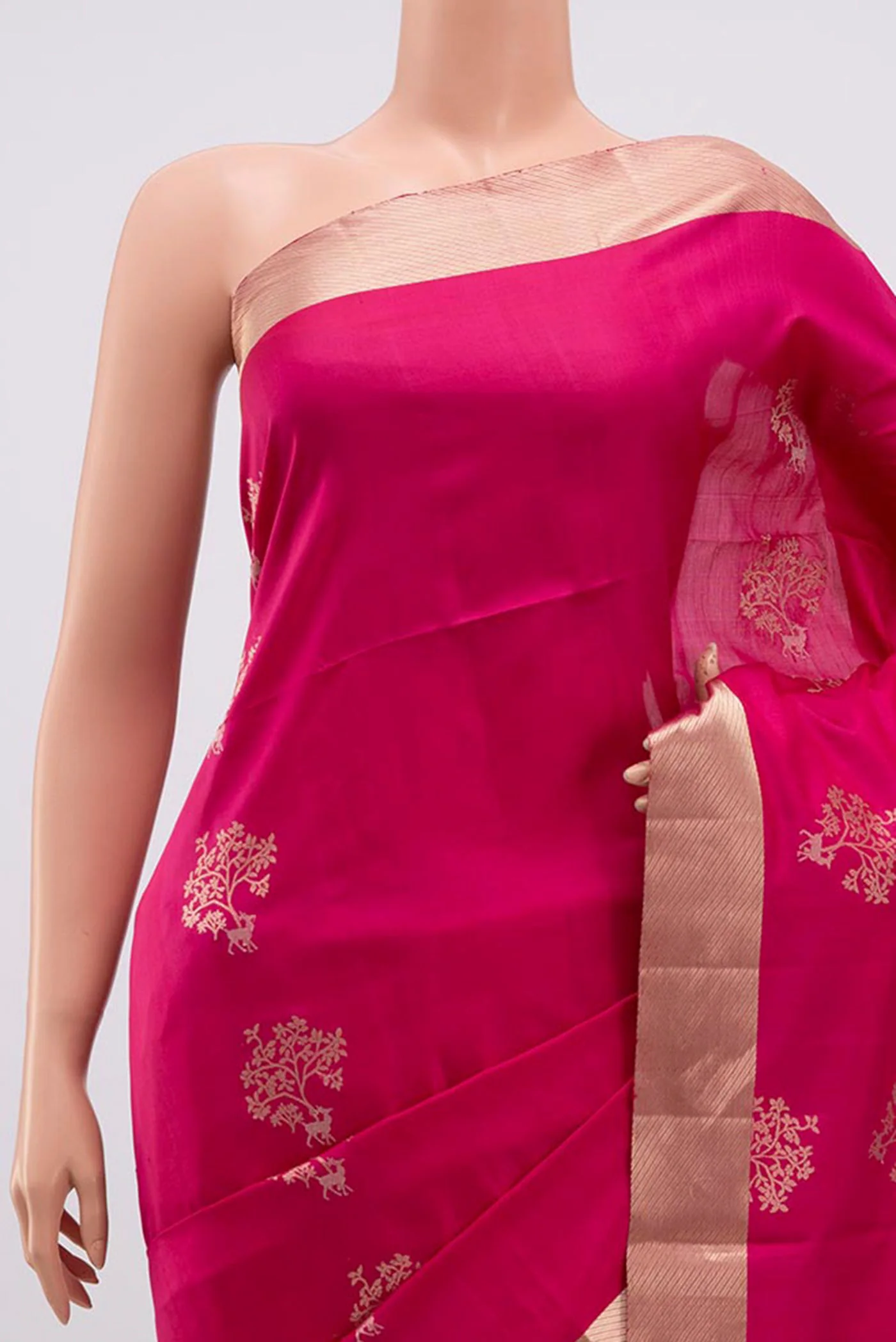 Pink Soft Silk Saree - Image 2