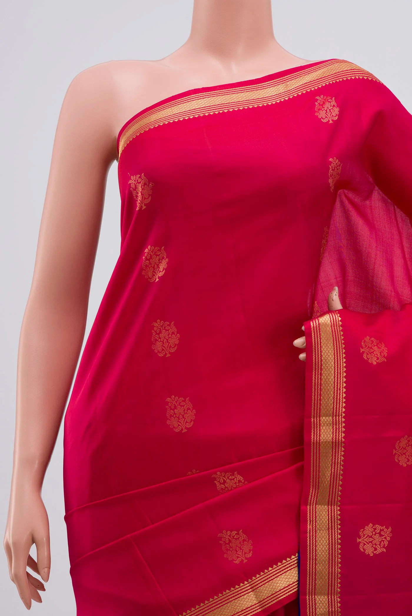 Pink Soft Silk Saree - Image 2