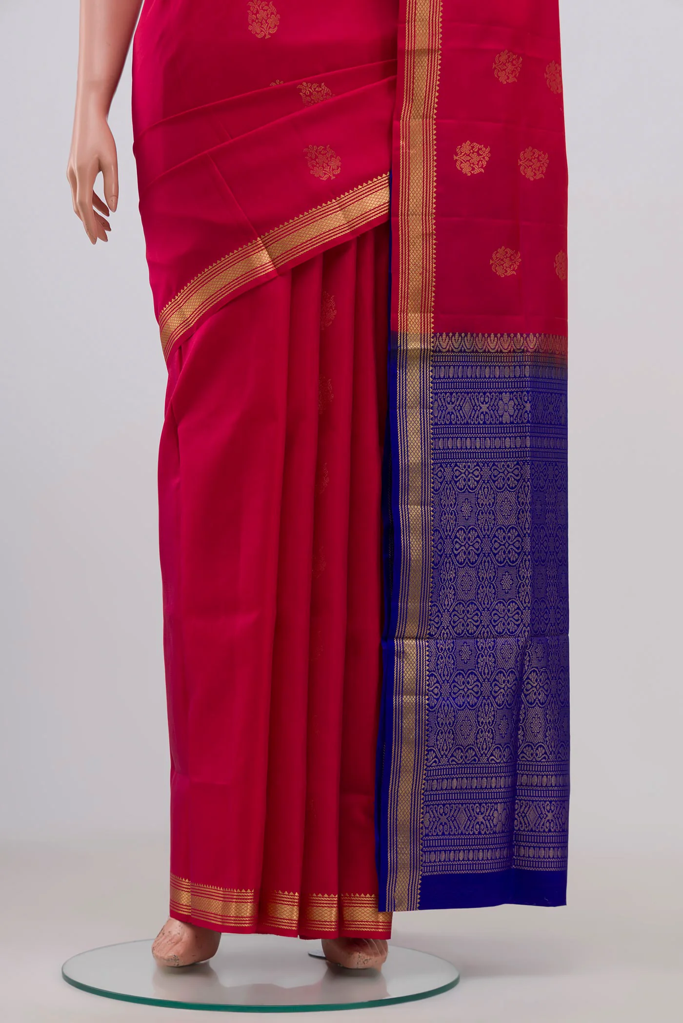 Pink Soft Silk Saree - Image 3