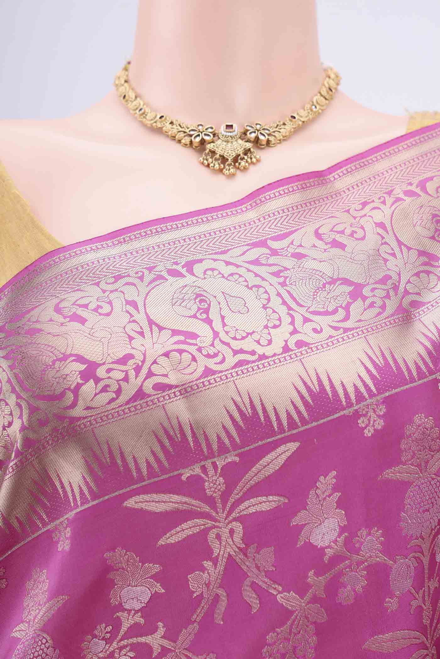 Pink Soft Silk Saree - Image 2