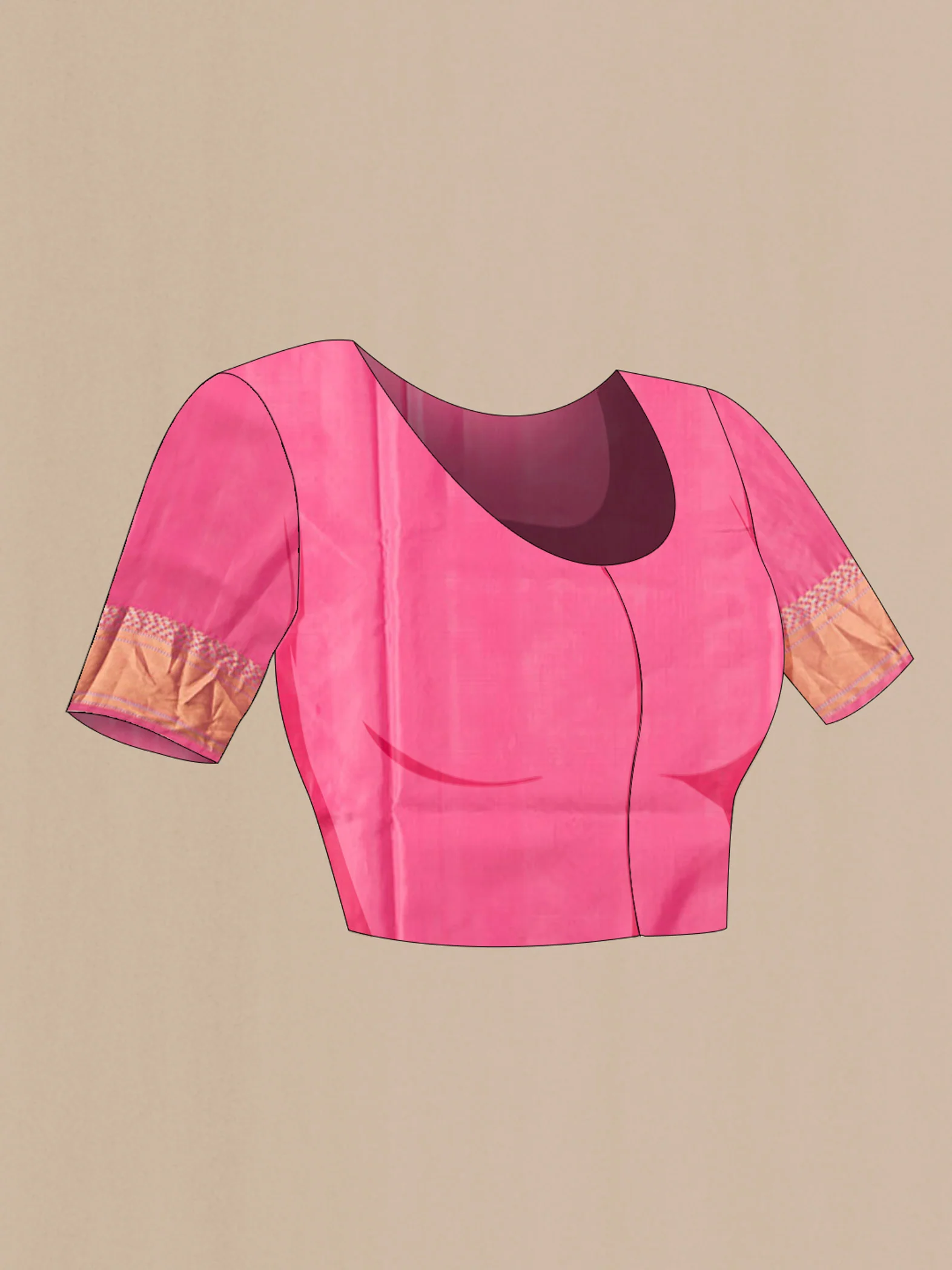 Pink Soft Silk Saree - Image 4