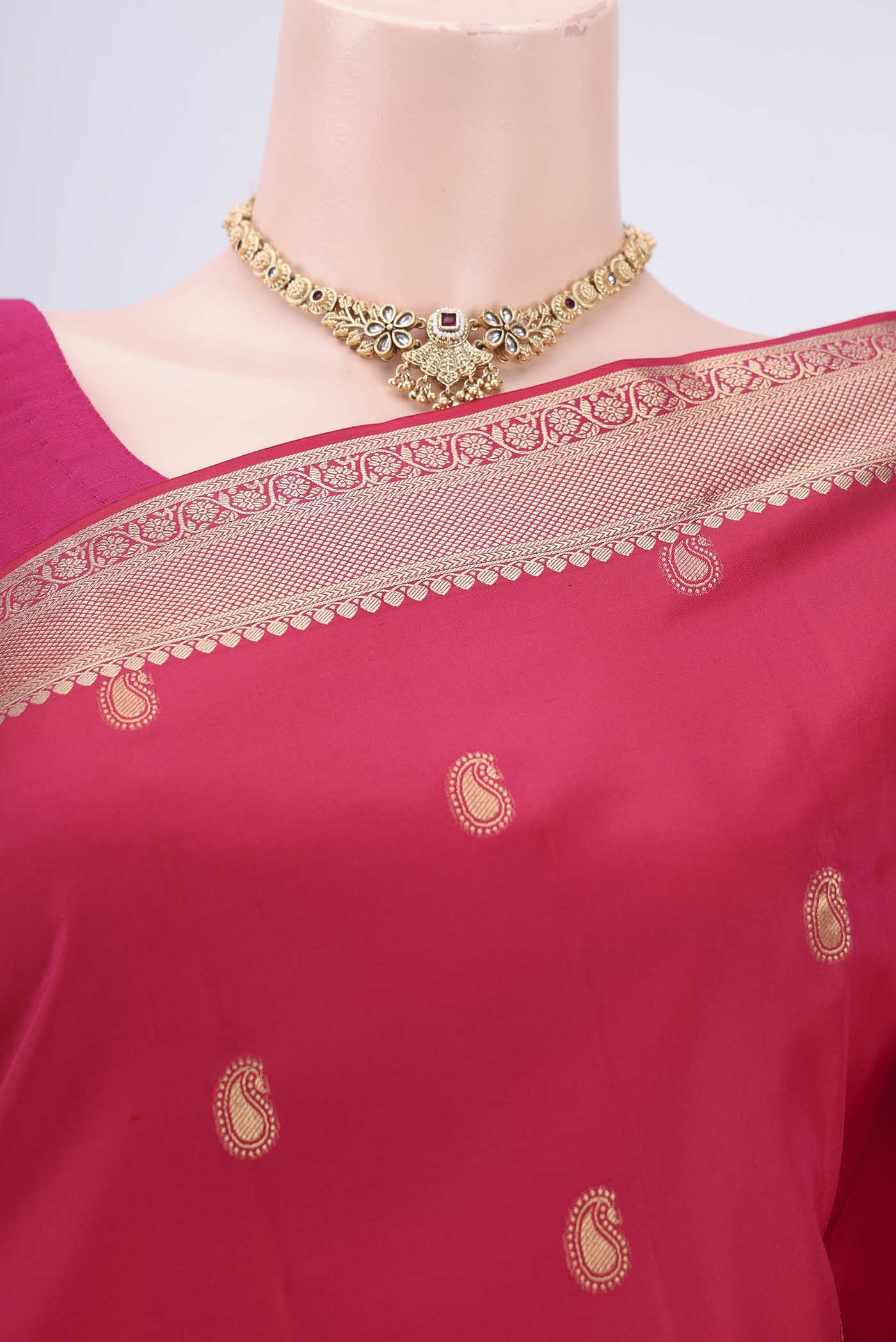 Pink Soft Silk Saree - Image 2