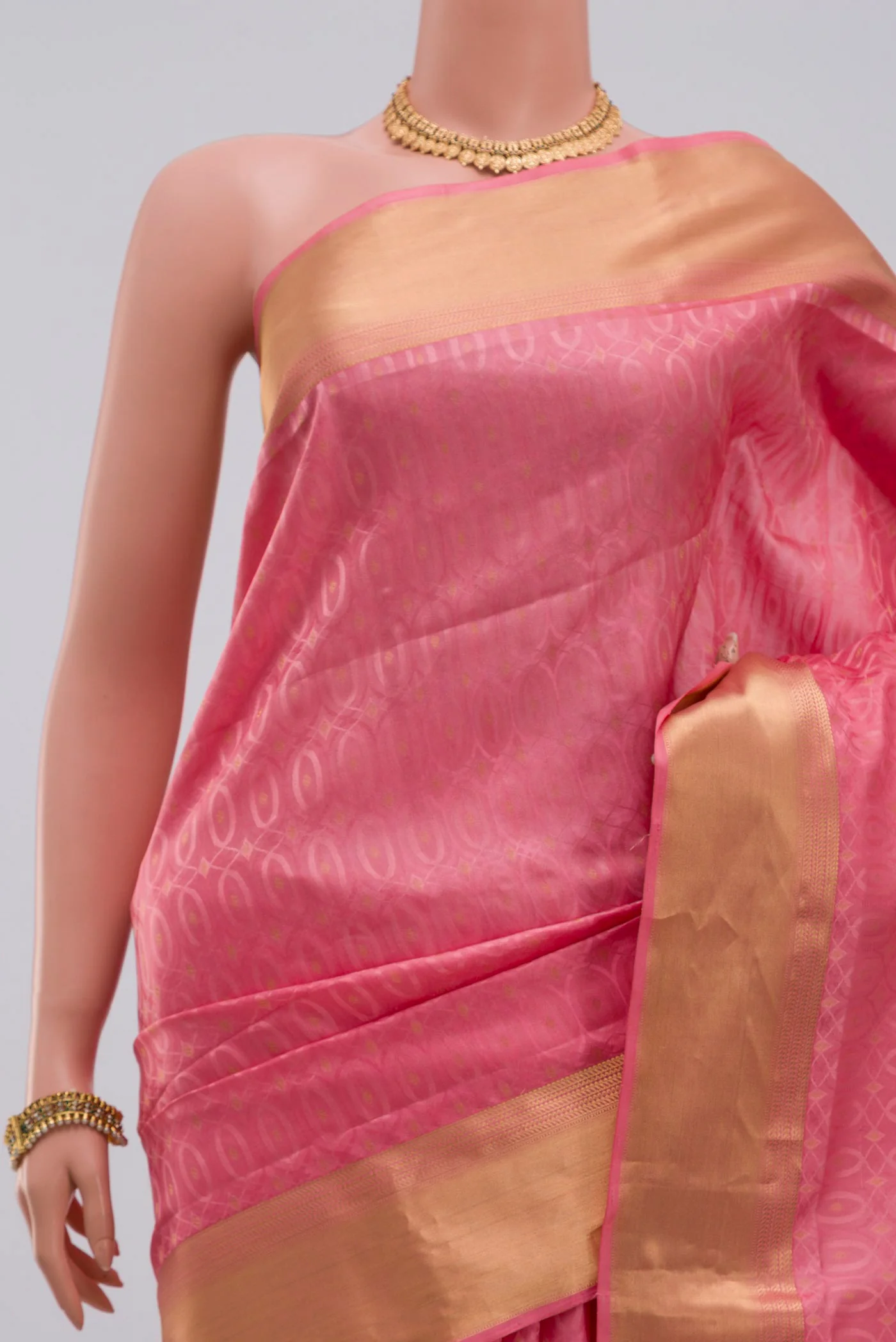 Rose pink Soft Silk Saree - Image 2