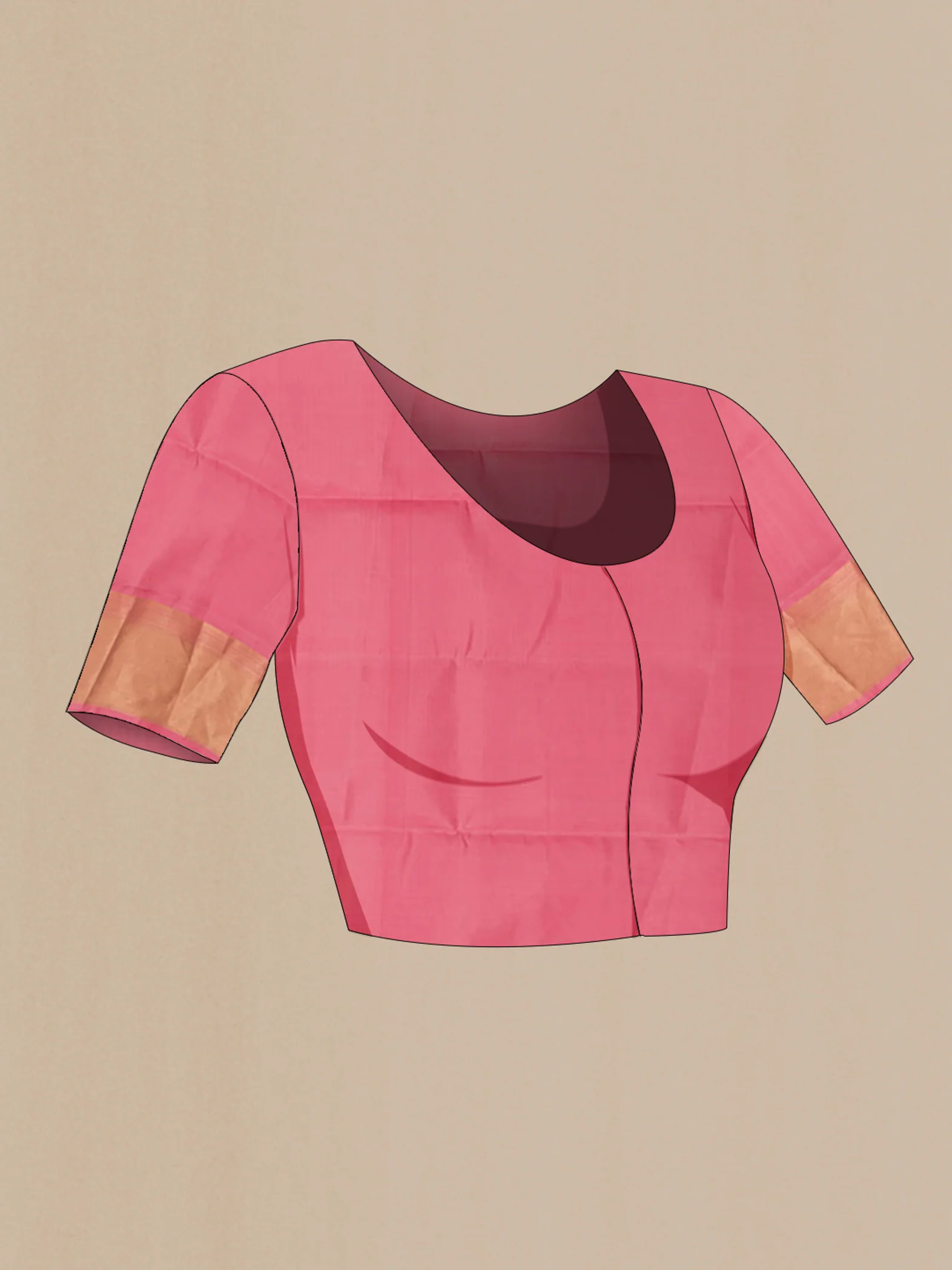 Rose pink Soft Silk Saree - Image 4