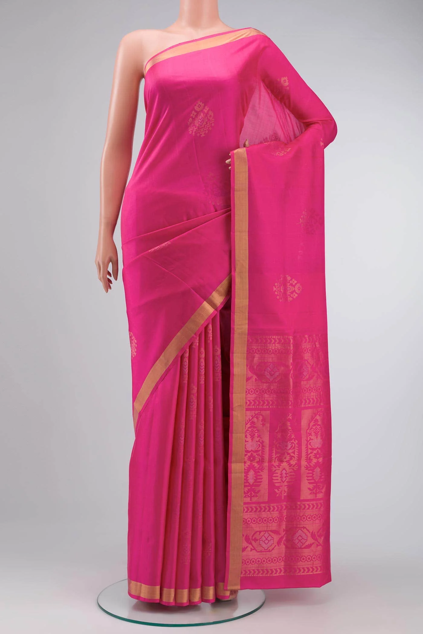 Pink Soft Silk Saree - Image 2