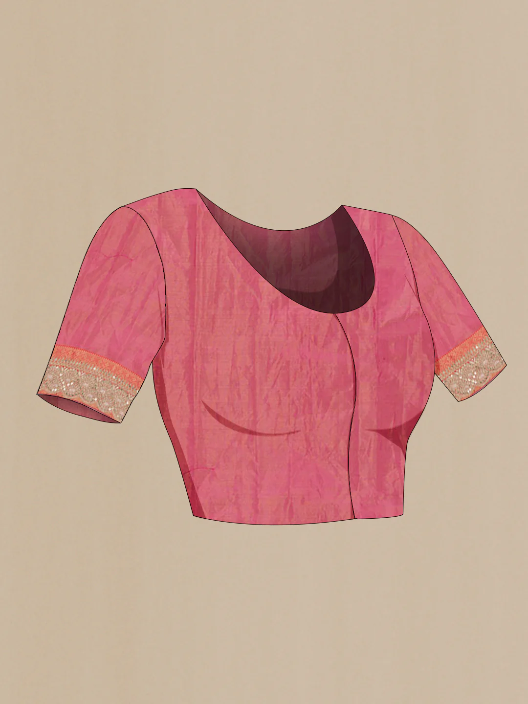 Pink Kanjivaram Tissue Silk Saree - Image 4