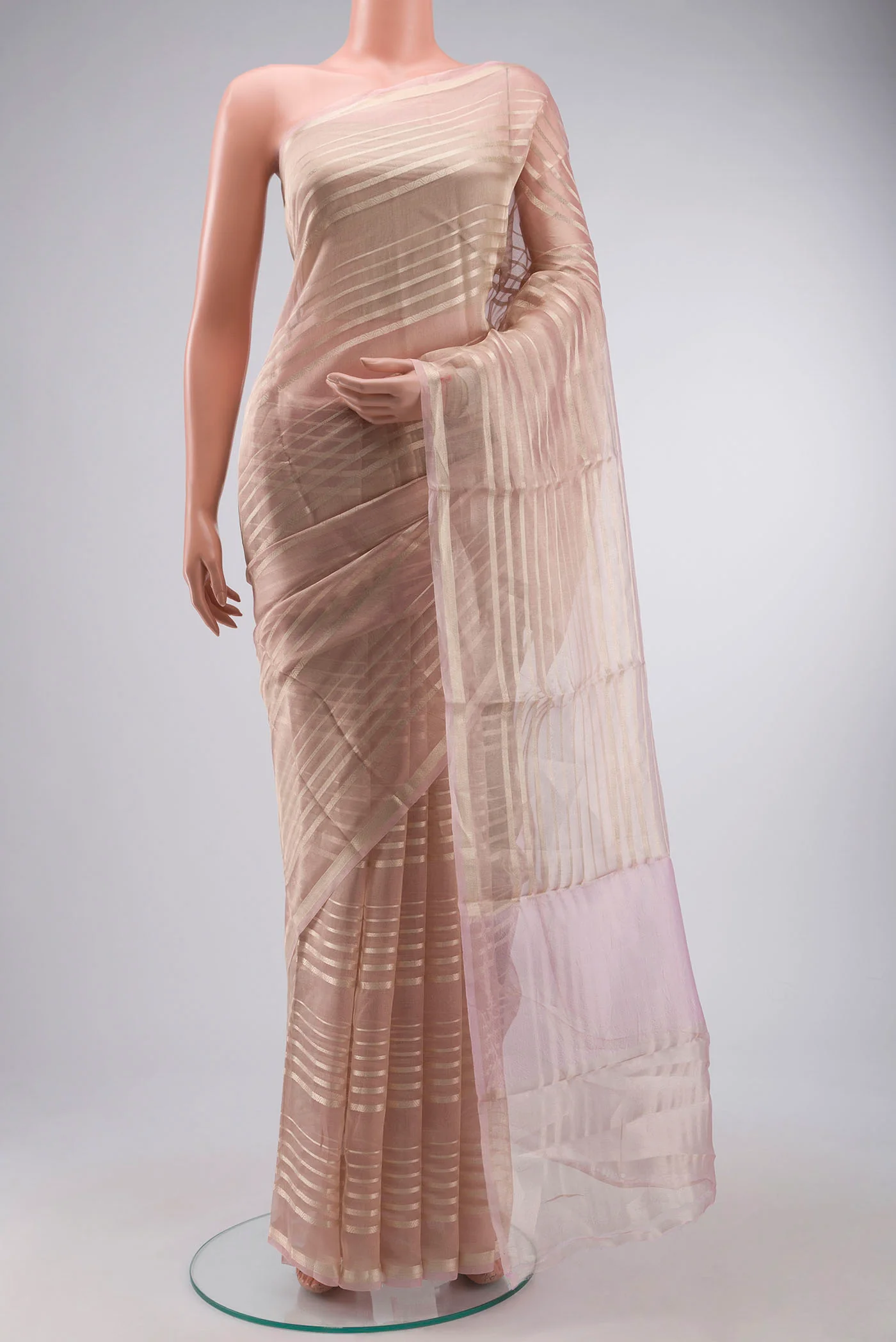 Rose Gold Tissue Silk Saree
