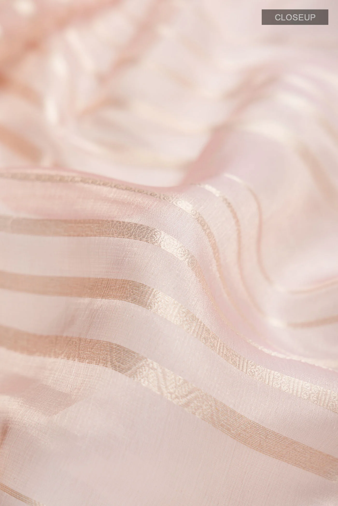Rose Gold Tissue Silk Saree - Image 2