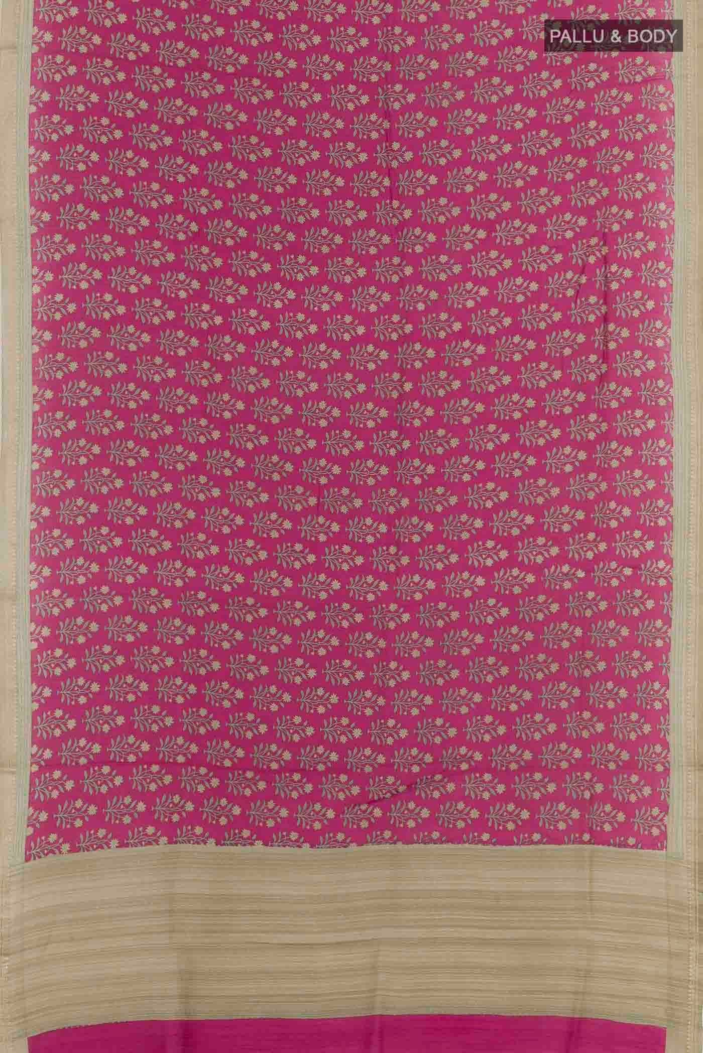 Magenta Tussar Silk Saree - Image 3