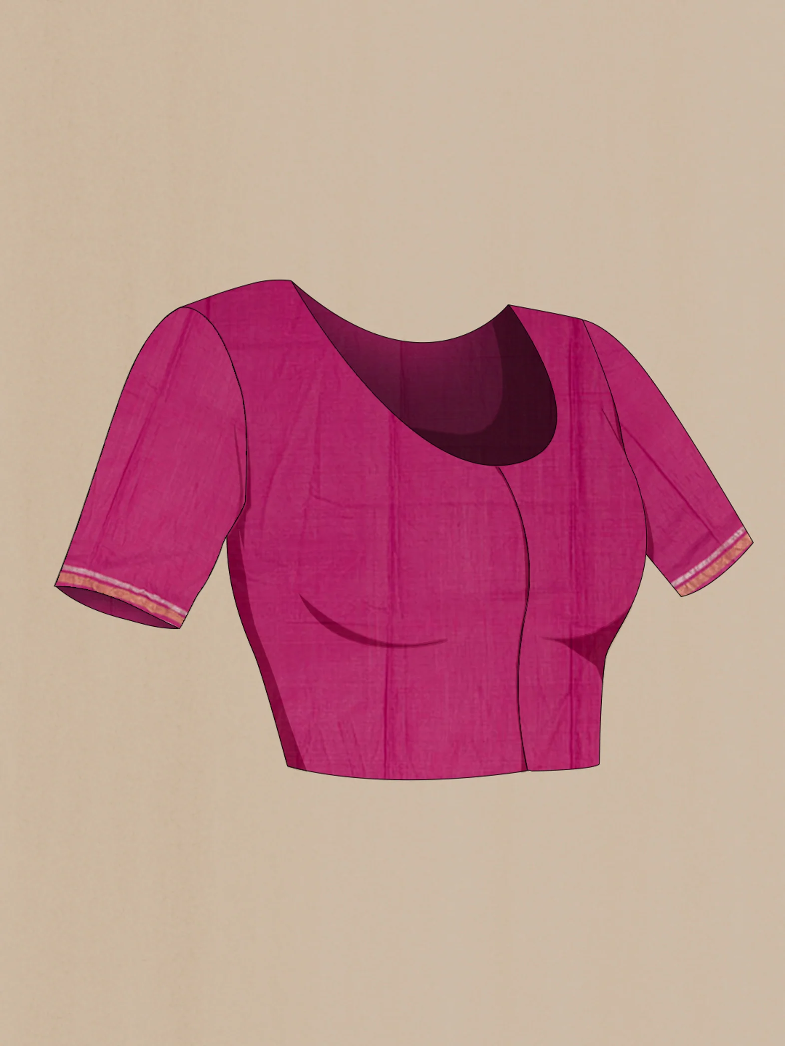 Light Magenta Tussar Silk Saree - Image 4