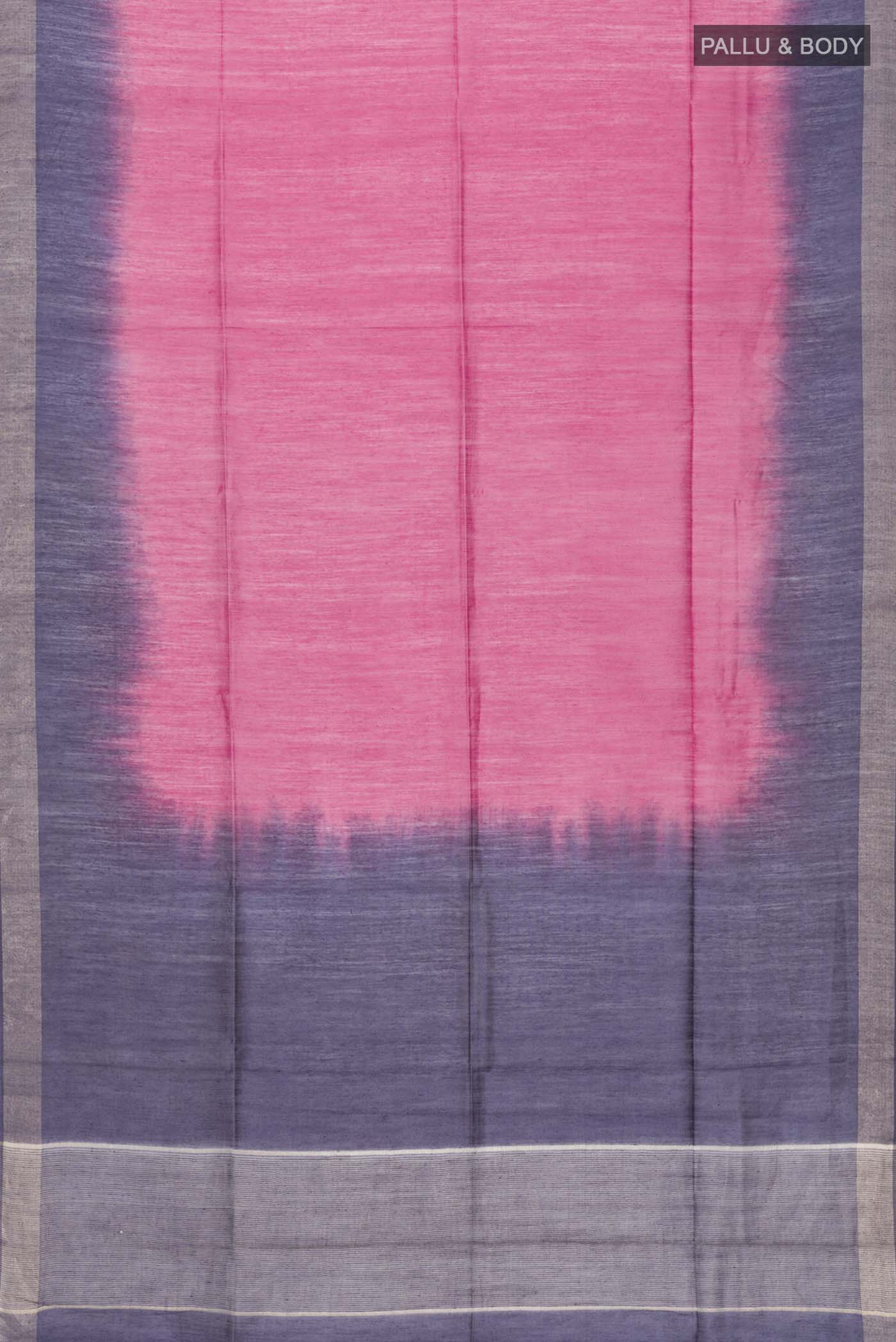Pink Tussar Silk Saree - Image 3