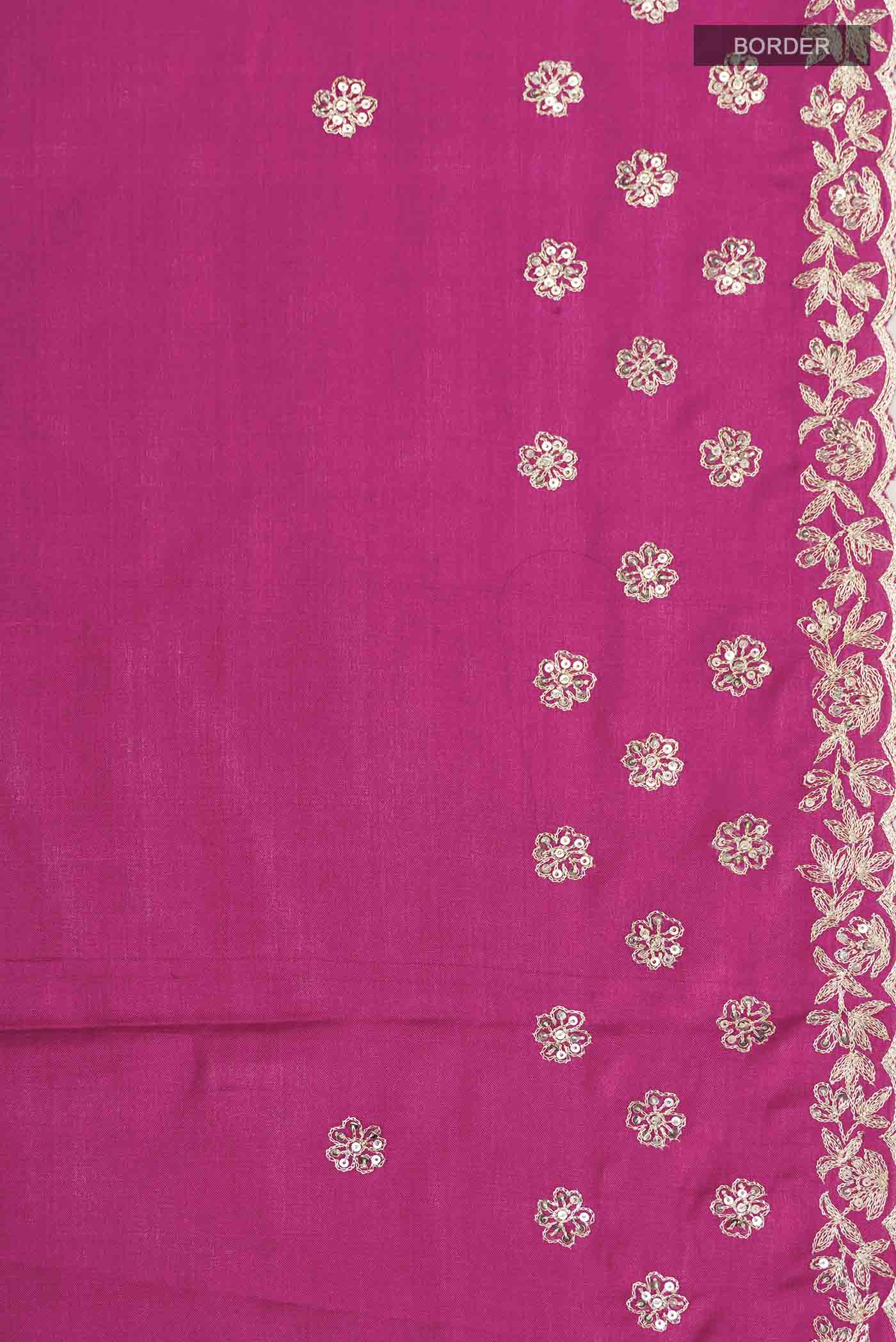 Pink Tussar Silk Saree - Image 3