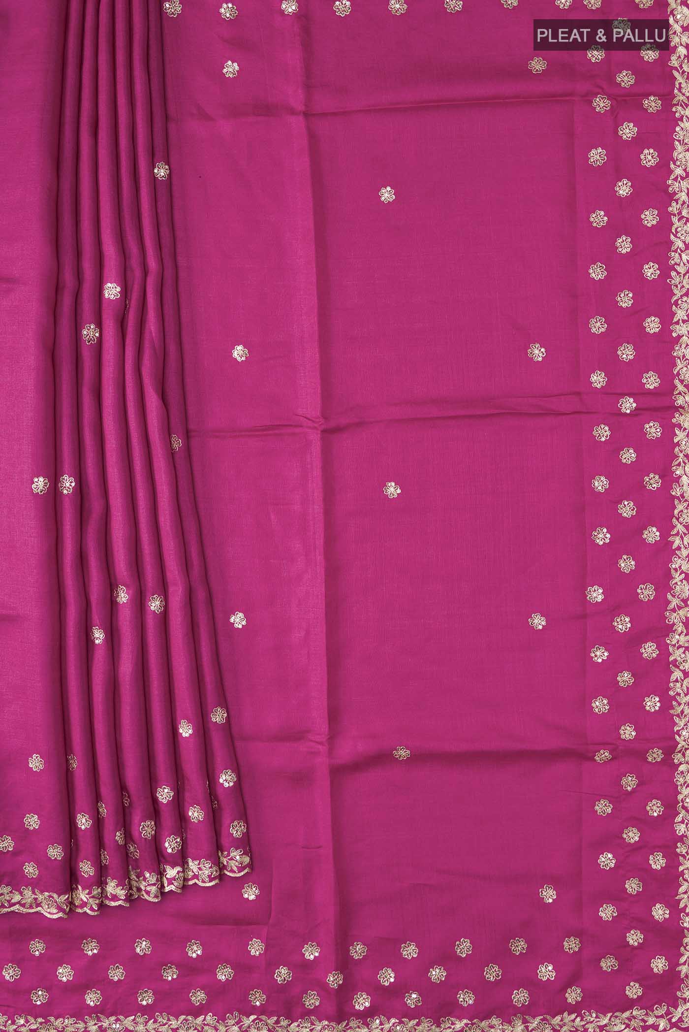 Pink Tussar Silk Saree - Image 4